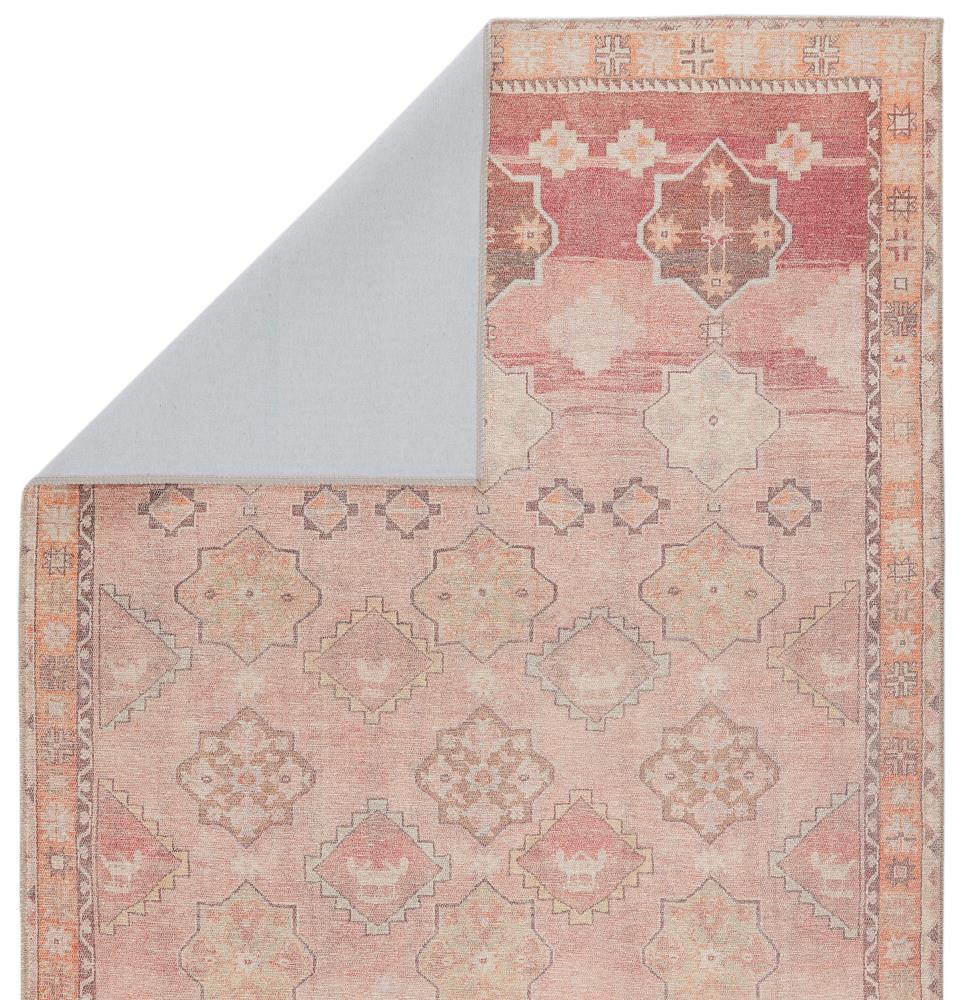Reversible Blue Medallion 5' x 7' Easy Care Synthetic Rug