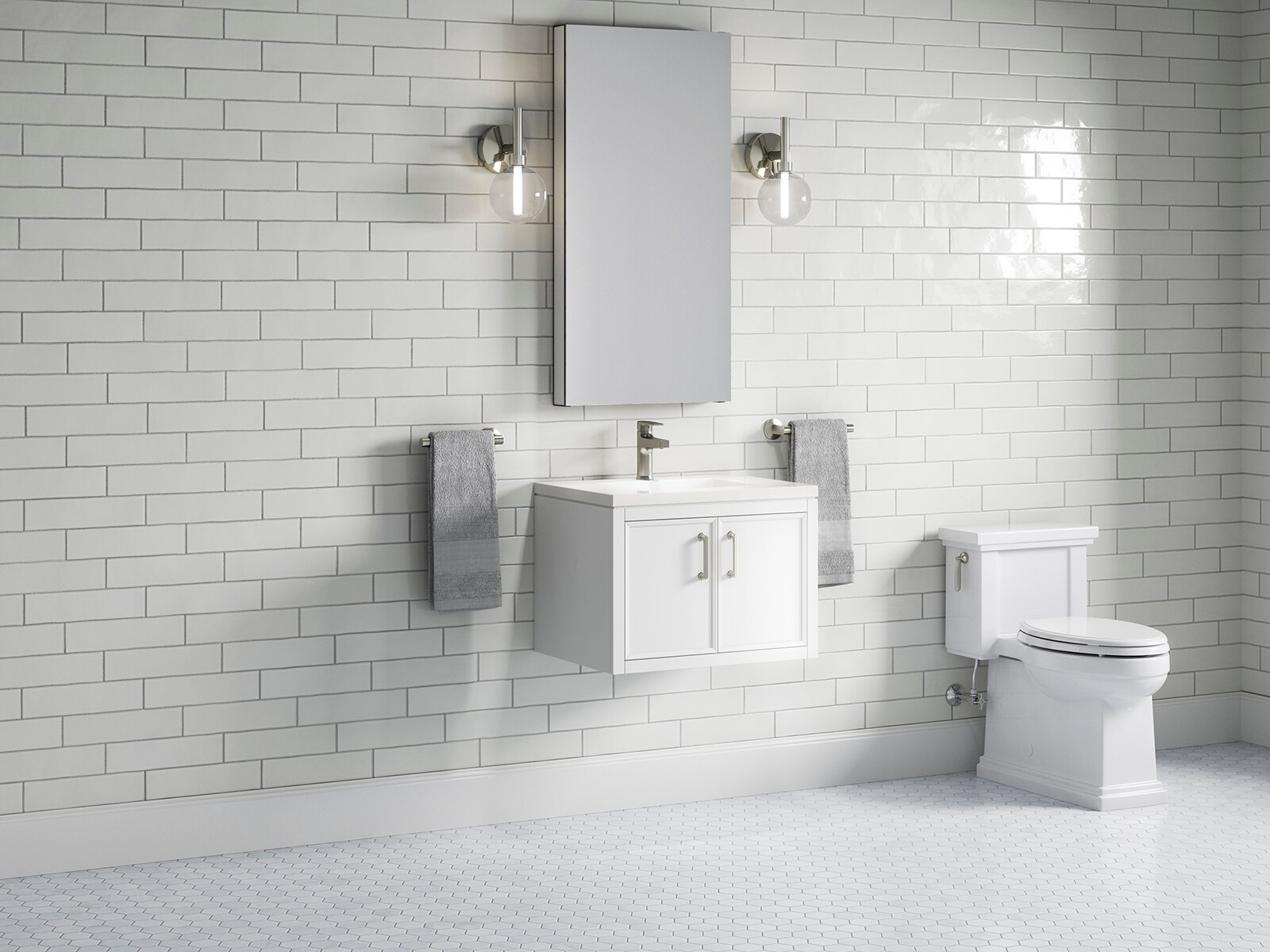 Winnow 24" White Quartz Top Freestanding Single Sink Vanity