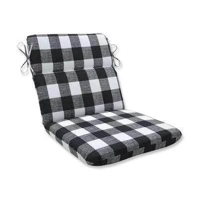 Pillow Perfect Anderson Matte Black Patio Chair Cushion In The Furniture Cushions Department At Com - Black And White Check Patio Chairs