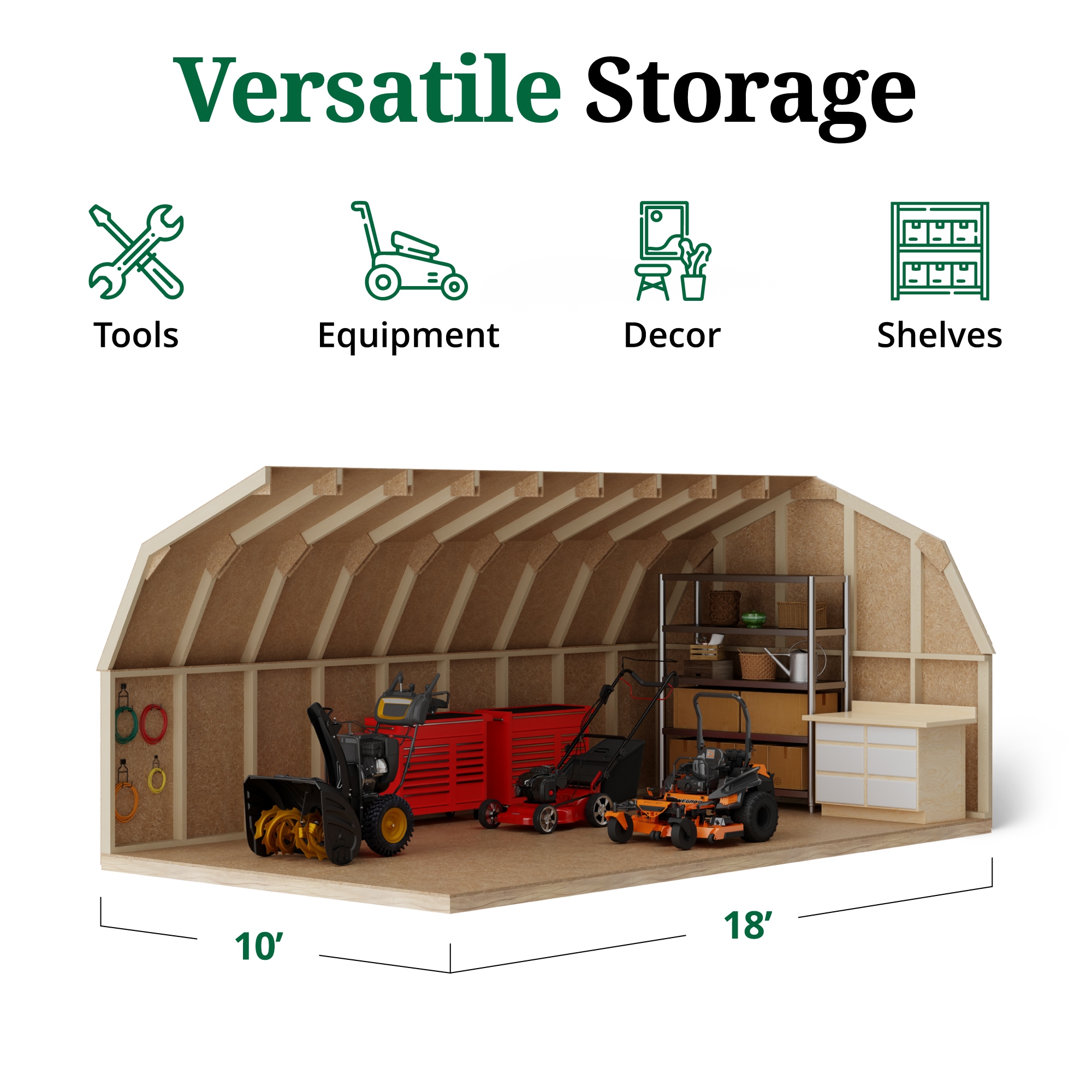 Little Cottage Co 10X18 VGB-4-PC-FK Wood-Storage-Buildings - View #5