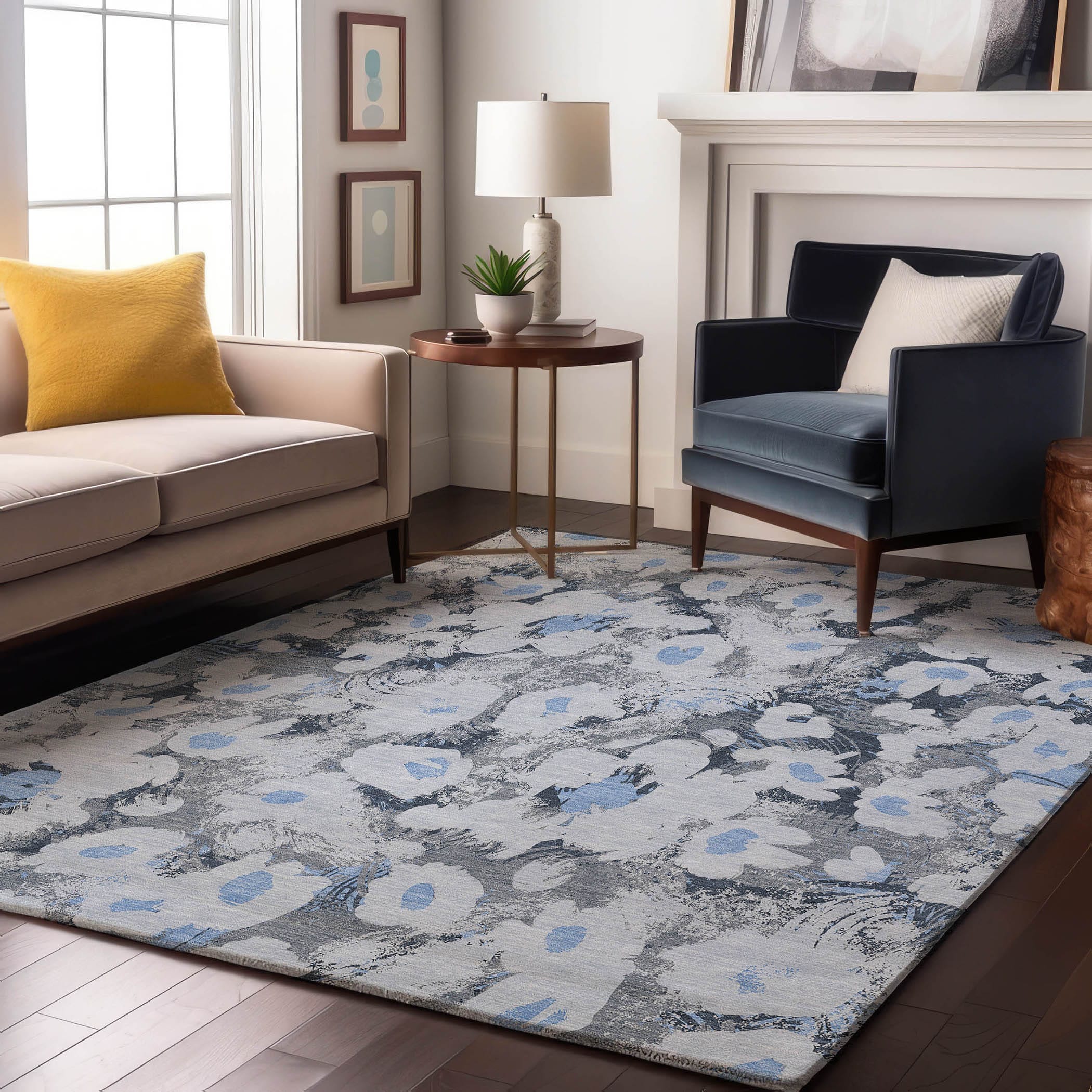 Addison Rugs AMF551GY30X46 Mayfield AMF551GY 2 x 3 (ft) Loomed Polyester Gray Rectangular Indoor Geometric Machine washable Area rug