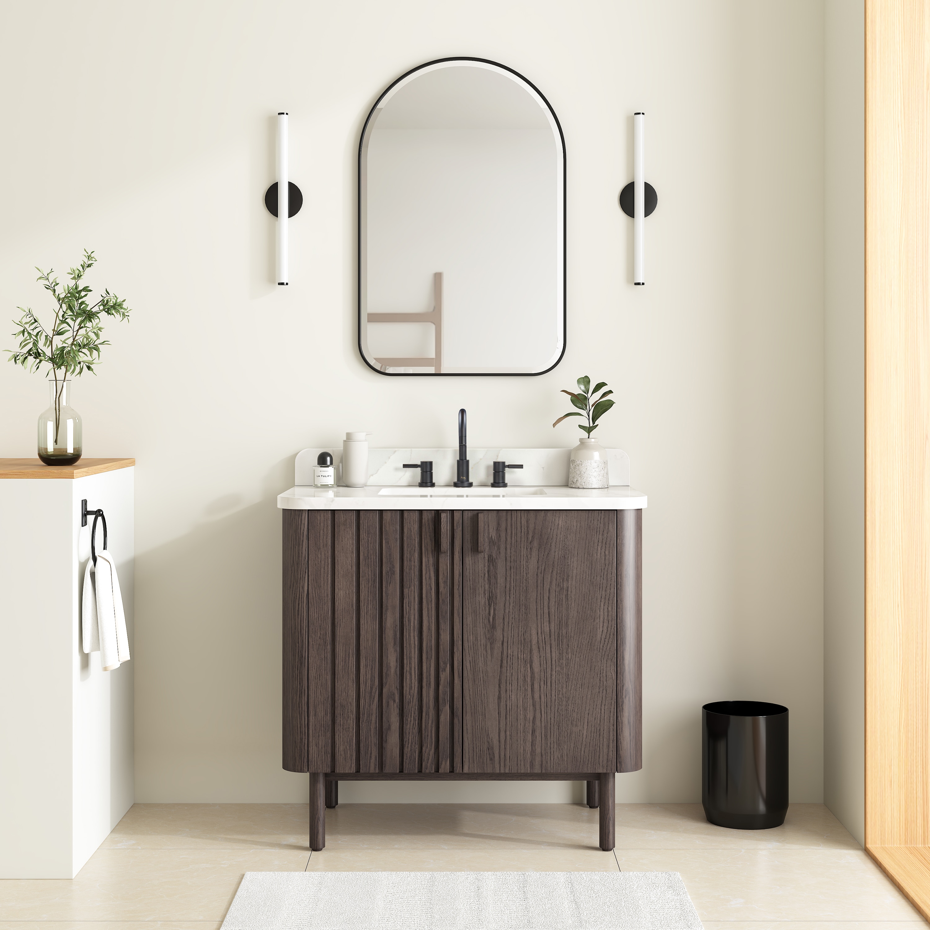 Blakely 36'' Dark Brown Oak Bathroom Vanity Base