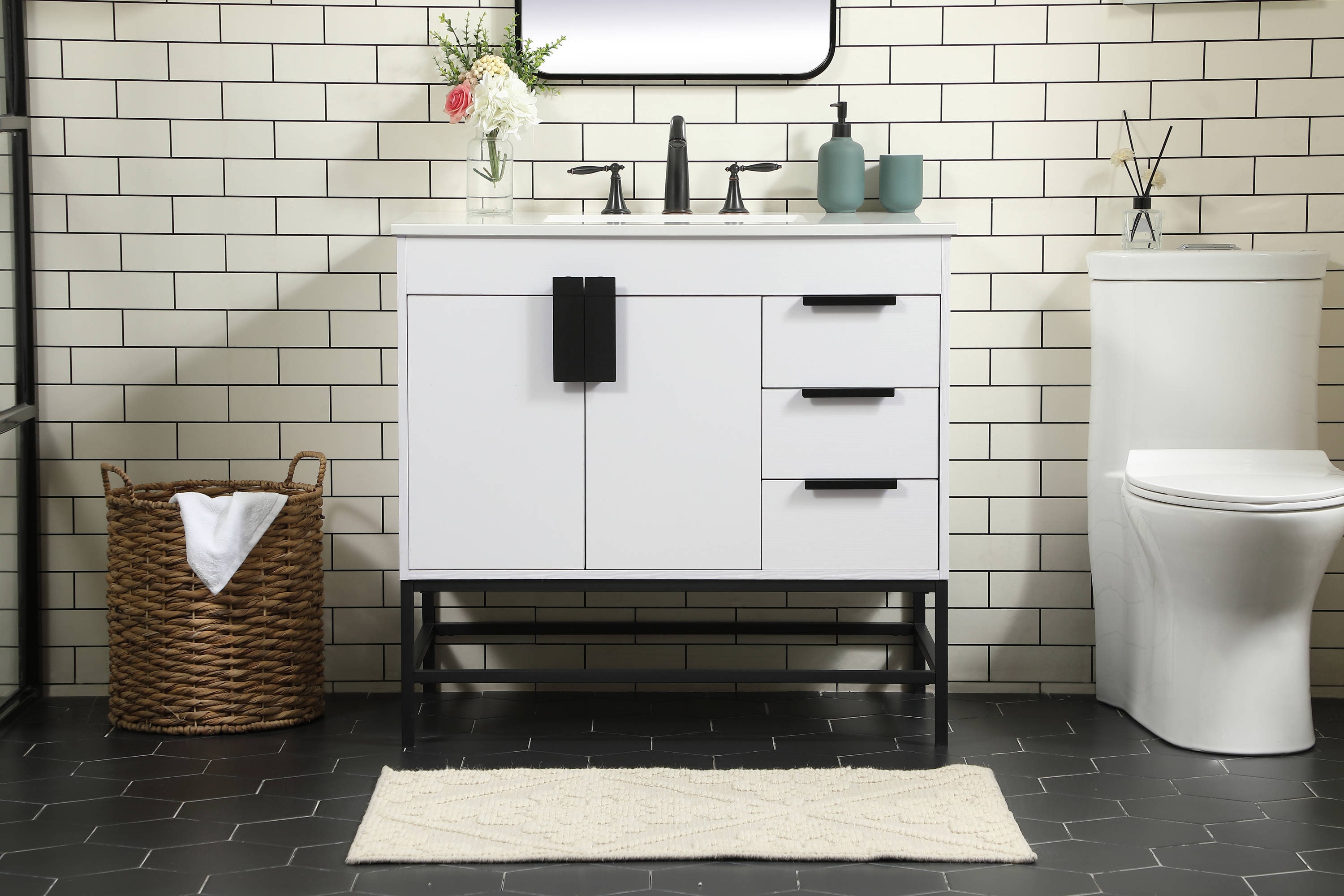 Elegant Decor HF146508MWH Bath-Vanity-Combo - View #2