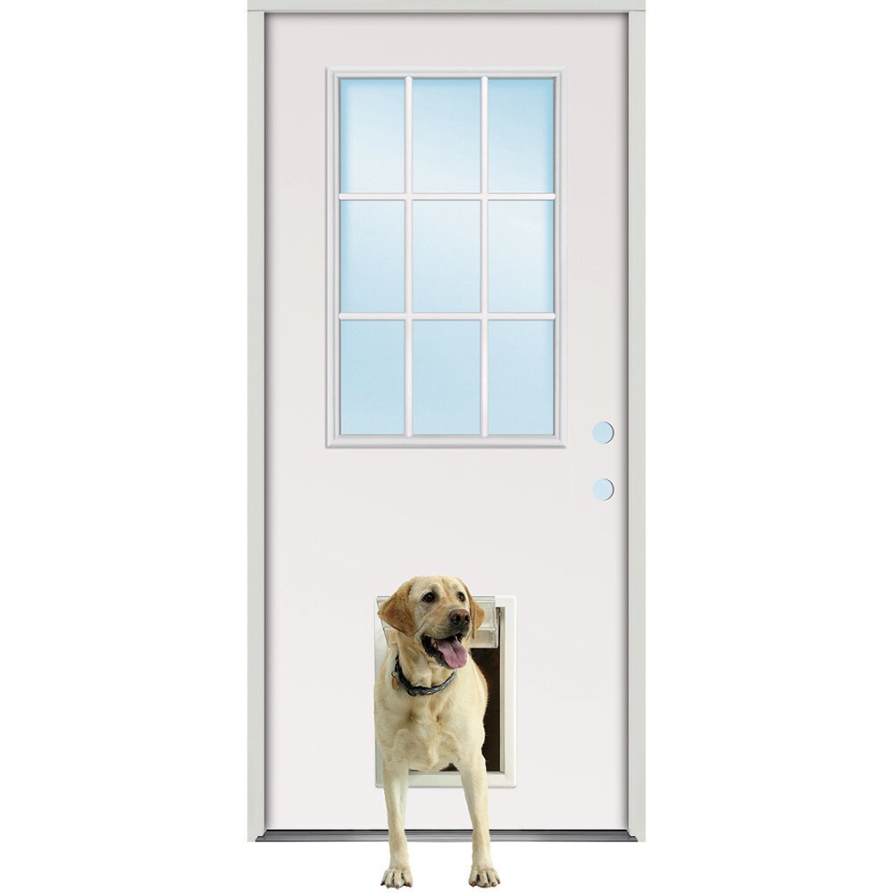 Full/Half Lite Fiberglass Patio Prehung Double Door Unit with Pet