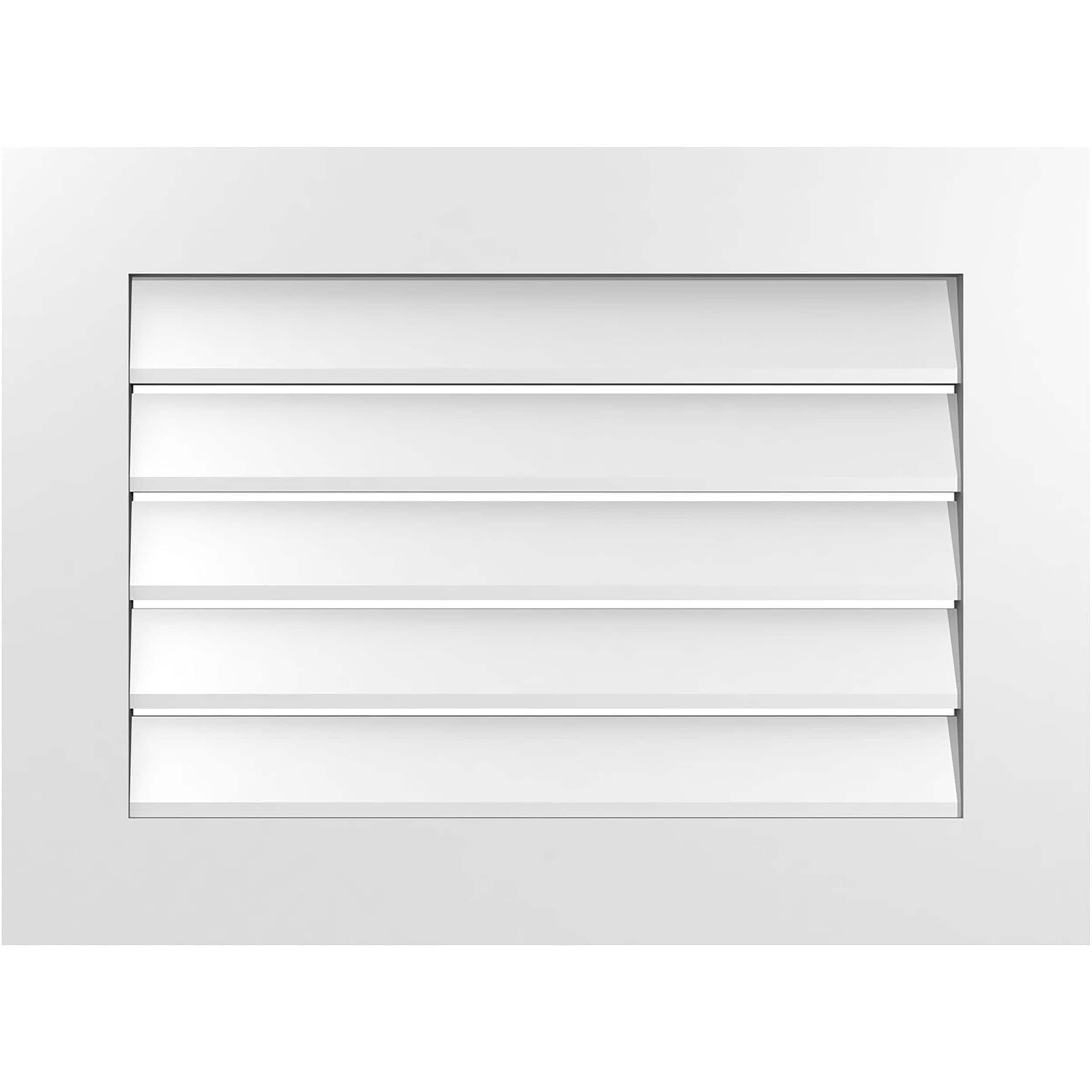 Ekena Millwork GVPVE30X2201SF 30-Inches x 22-Inches Off-white Rectangle PVC Gable Louver Vent