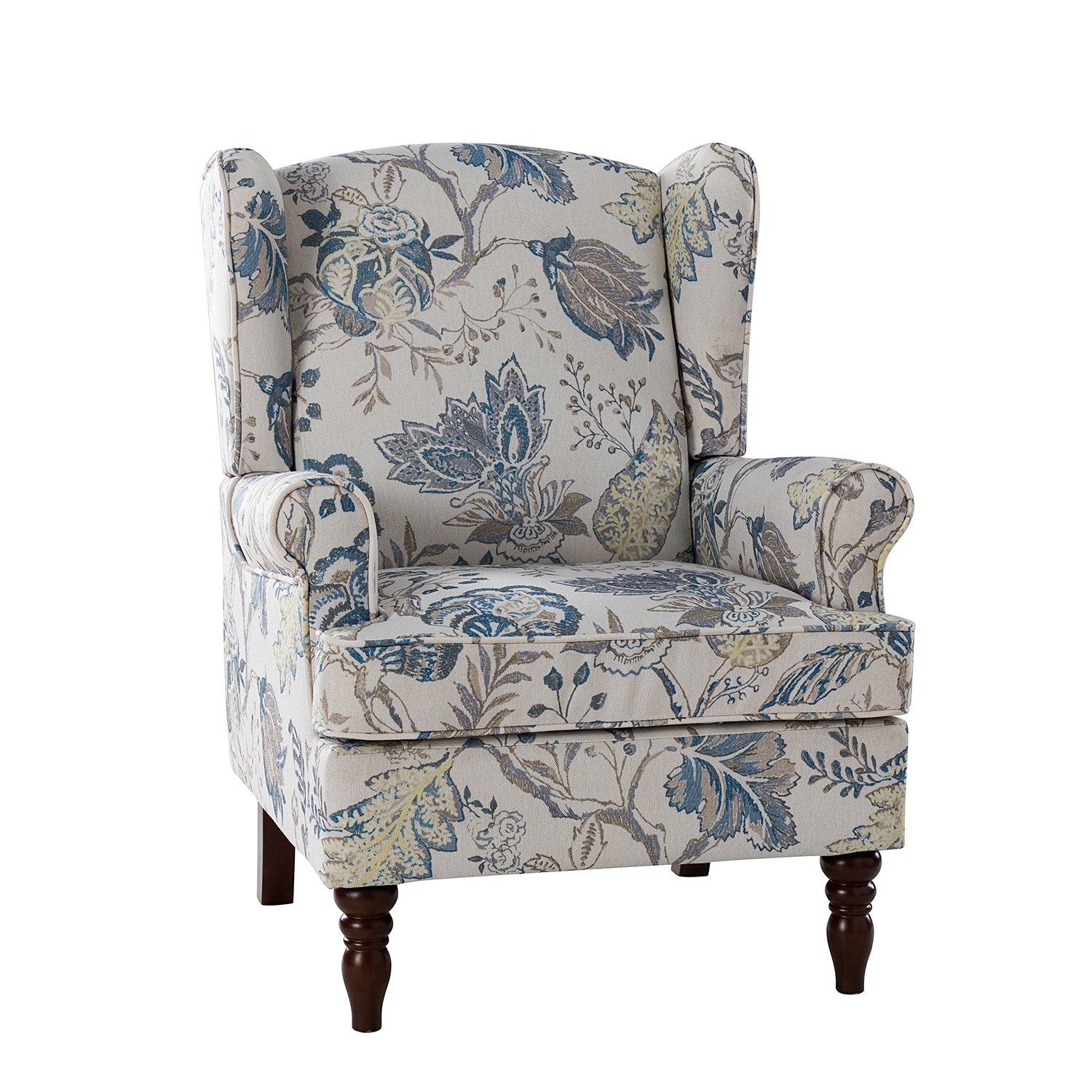 14 Karat Home - Umberto 29.5-in W Casual BLUE Linen Accent Armchair
