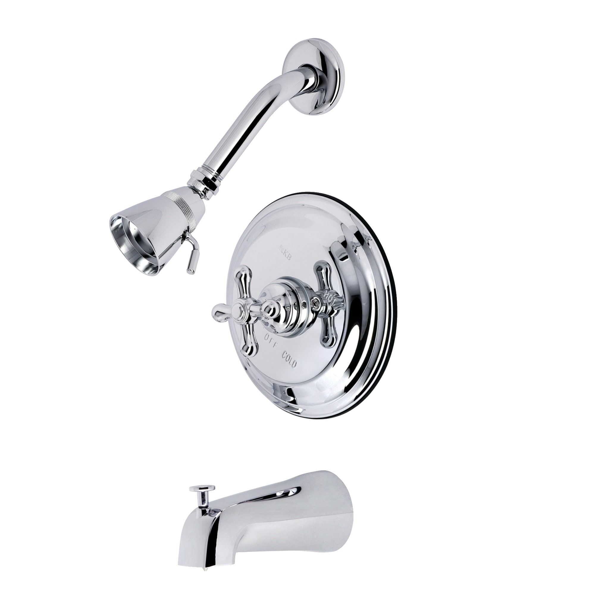 Elements of Design EB3631AX St Louis Chrome 1-handle Single function 3.75-Inches Round Bathtub and shower Faucet with Valve