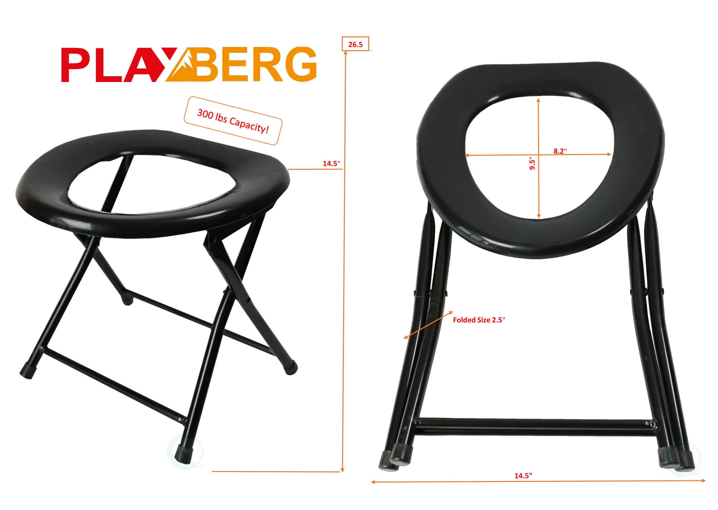 PLAYBERG Portable Folding Outdoor Camping Chair with Can Holder