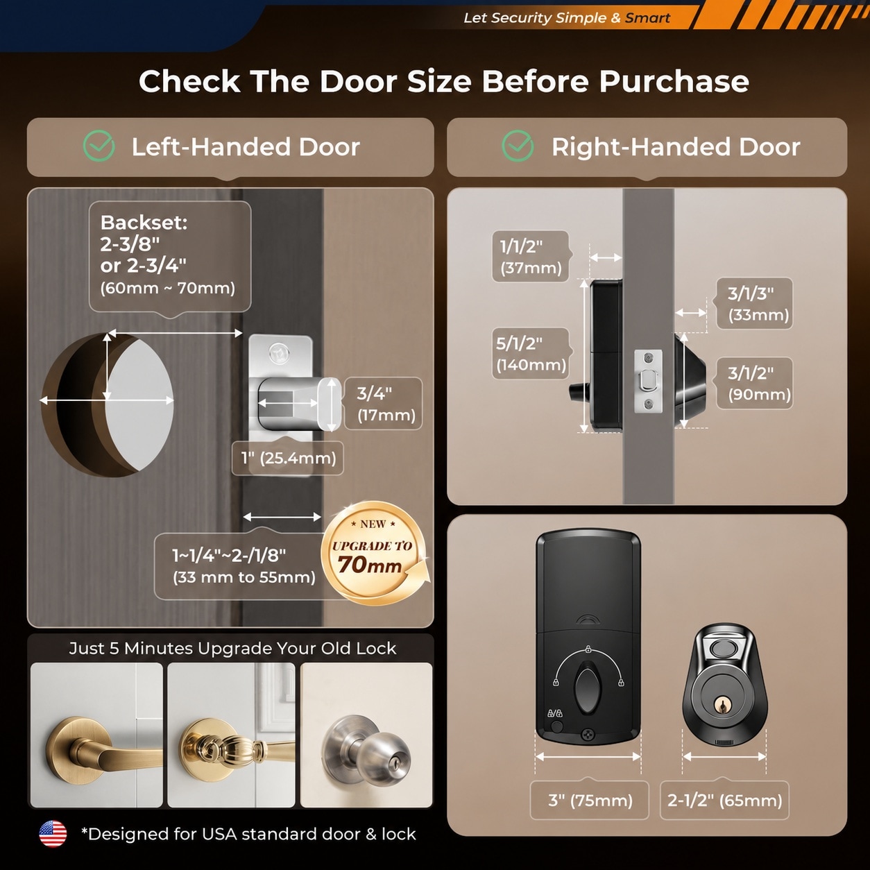 Adrinfly LAD0818D222 Door-Deadbolts - View #6