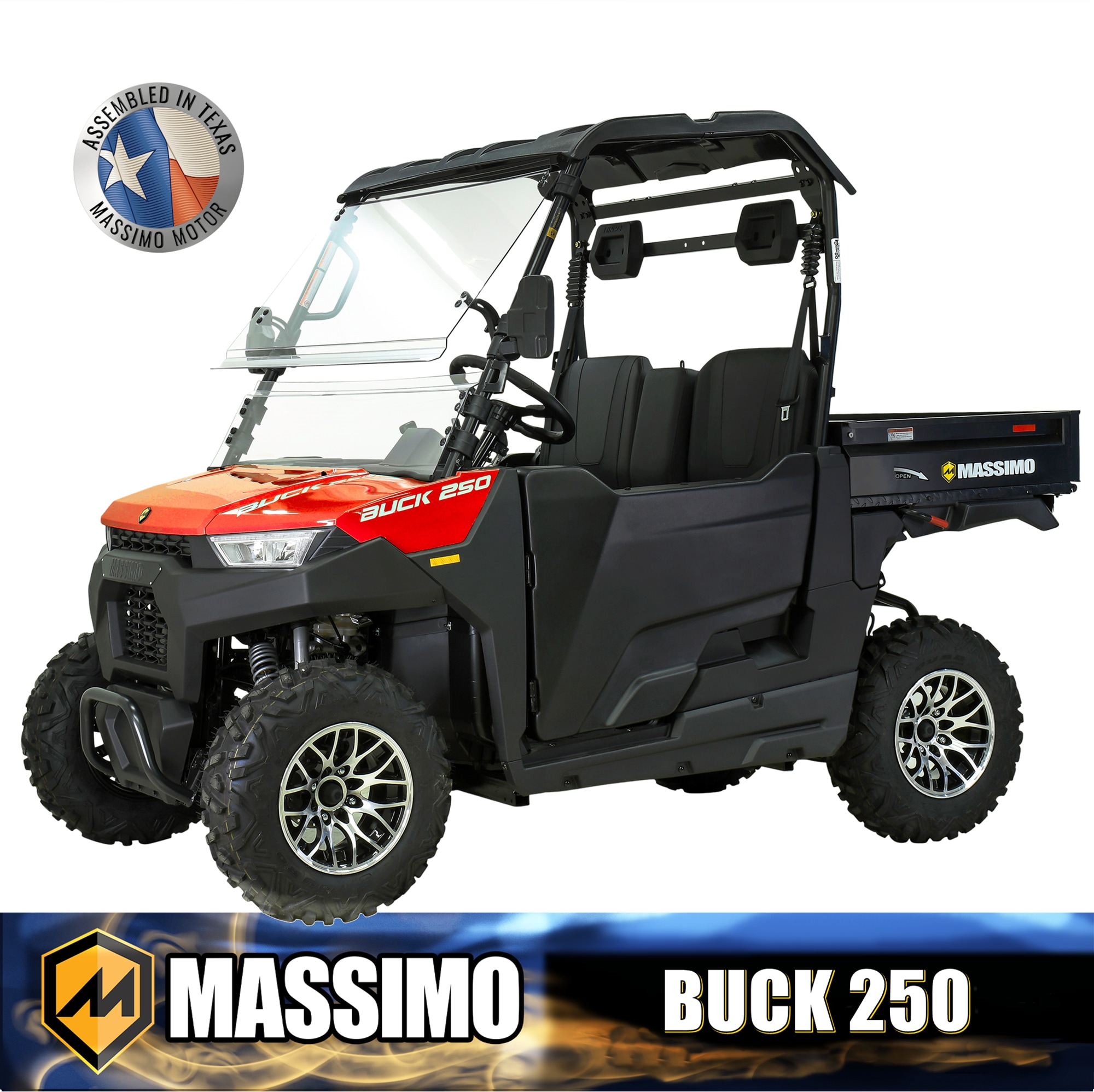 Massimo MMS-BK250-RD Buck 250 2WD 177cc Gas UTV Red