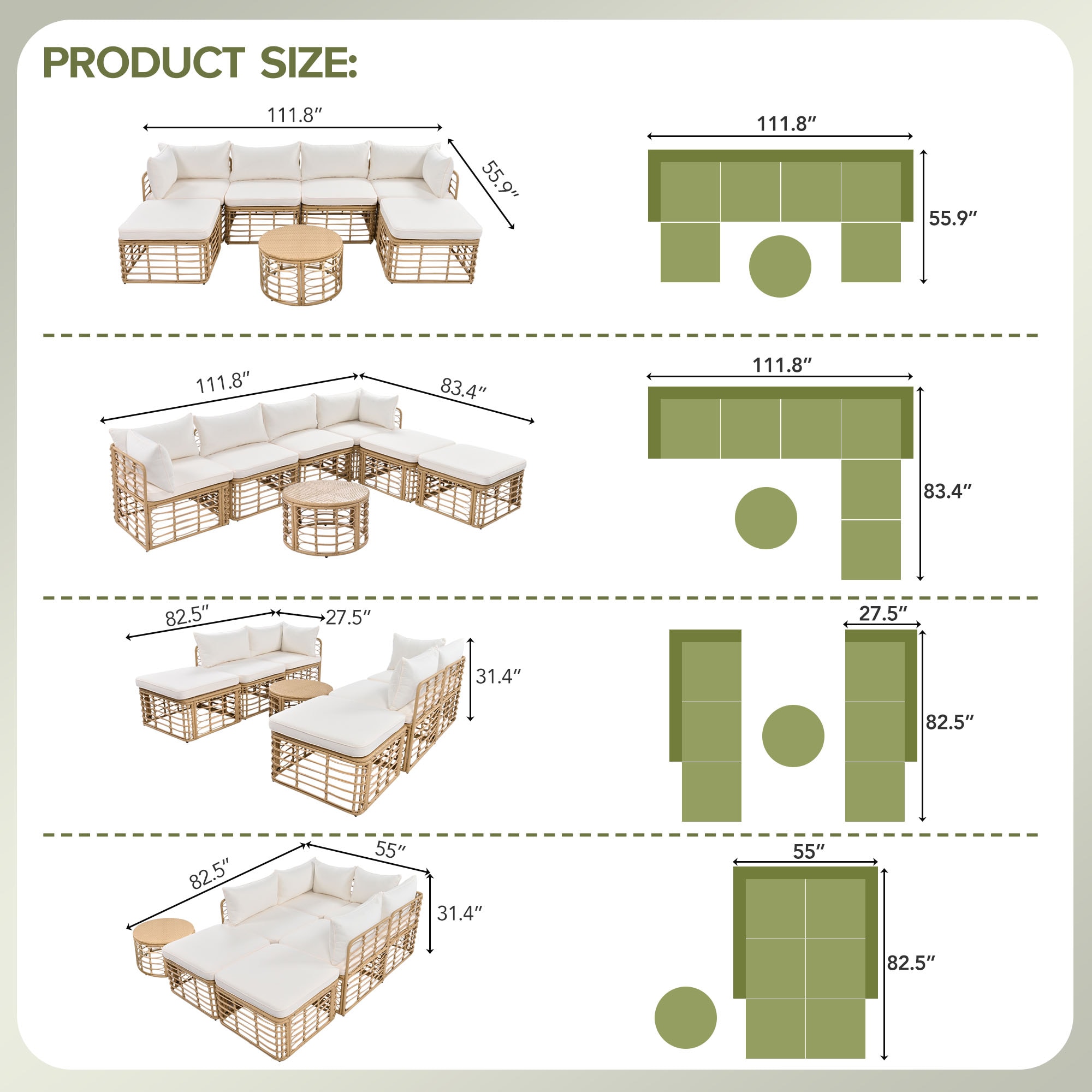 Nestfair HPGO1233A Patio-Sofas-Daybeds - View #9