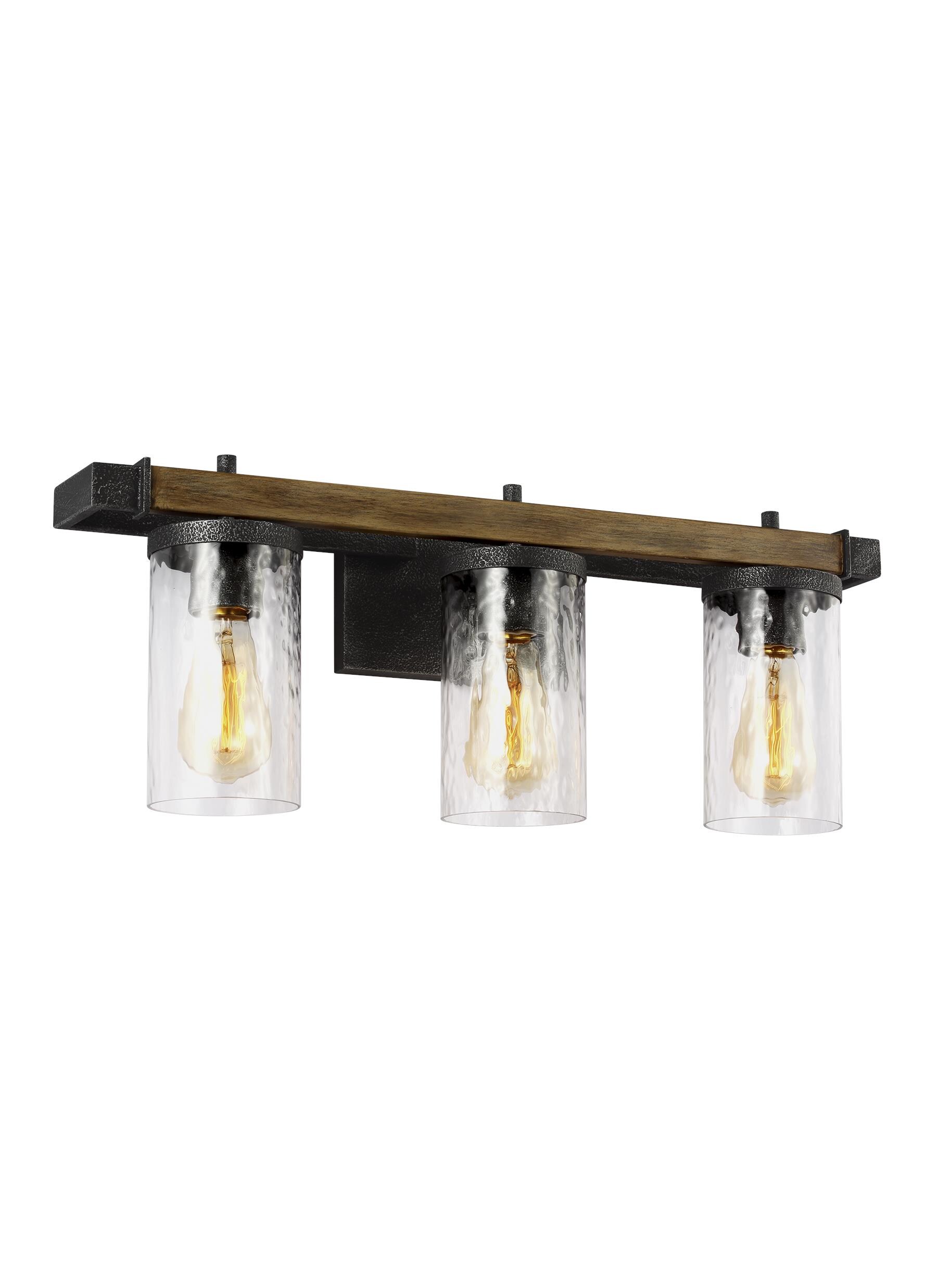 Generation Lighting VS18253DWK/SGM Angelo 24.25-in 3 -Light Distressed Multiple colors Rustic Vanity light