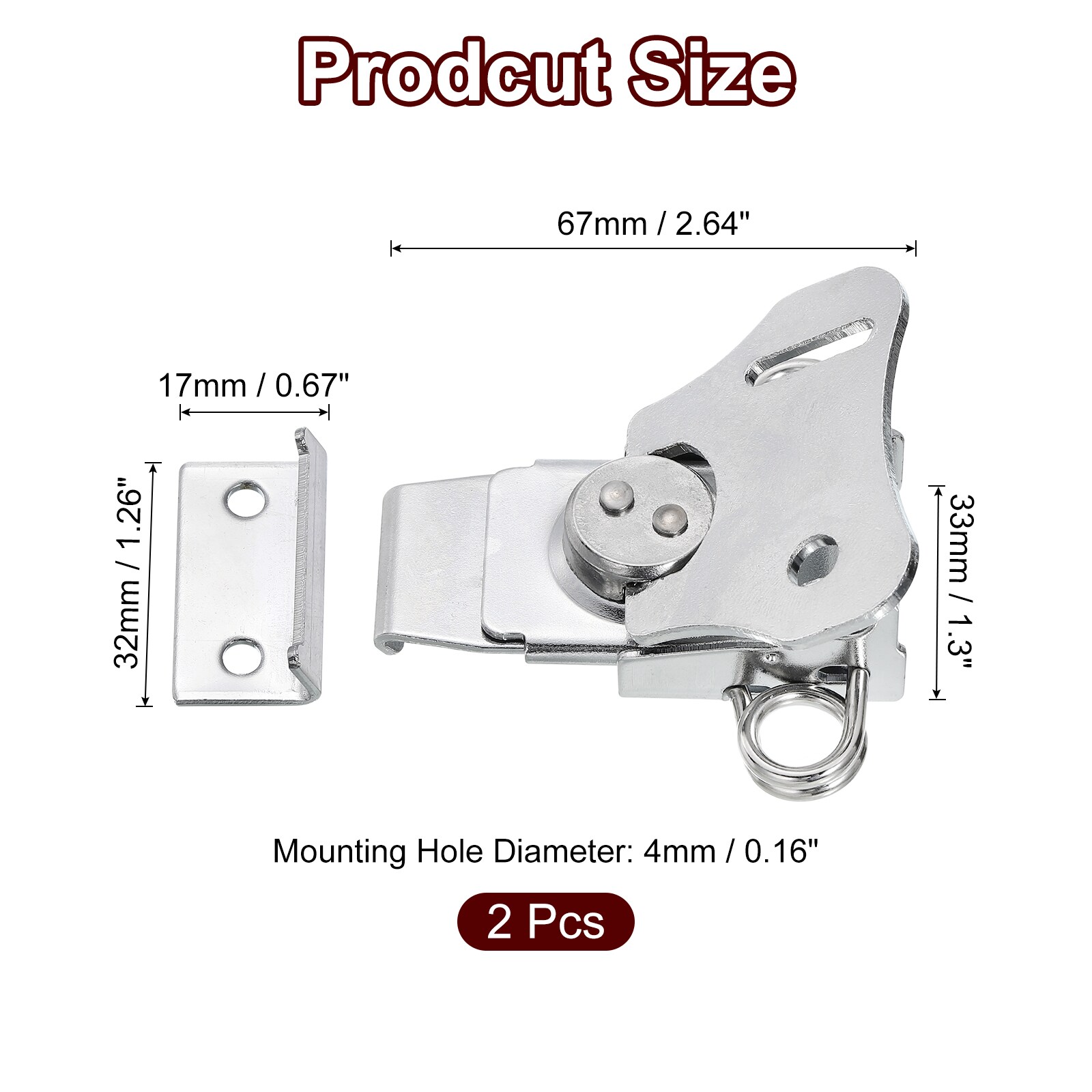 Unique Bargains S25093001UX7409 Cabinet-Latches - View #2