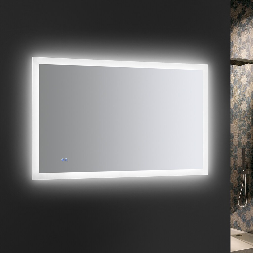 Sleek 48"x30" Frameless Rectangular Vanity Mirror with LED & Fog-Free Technology