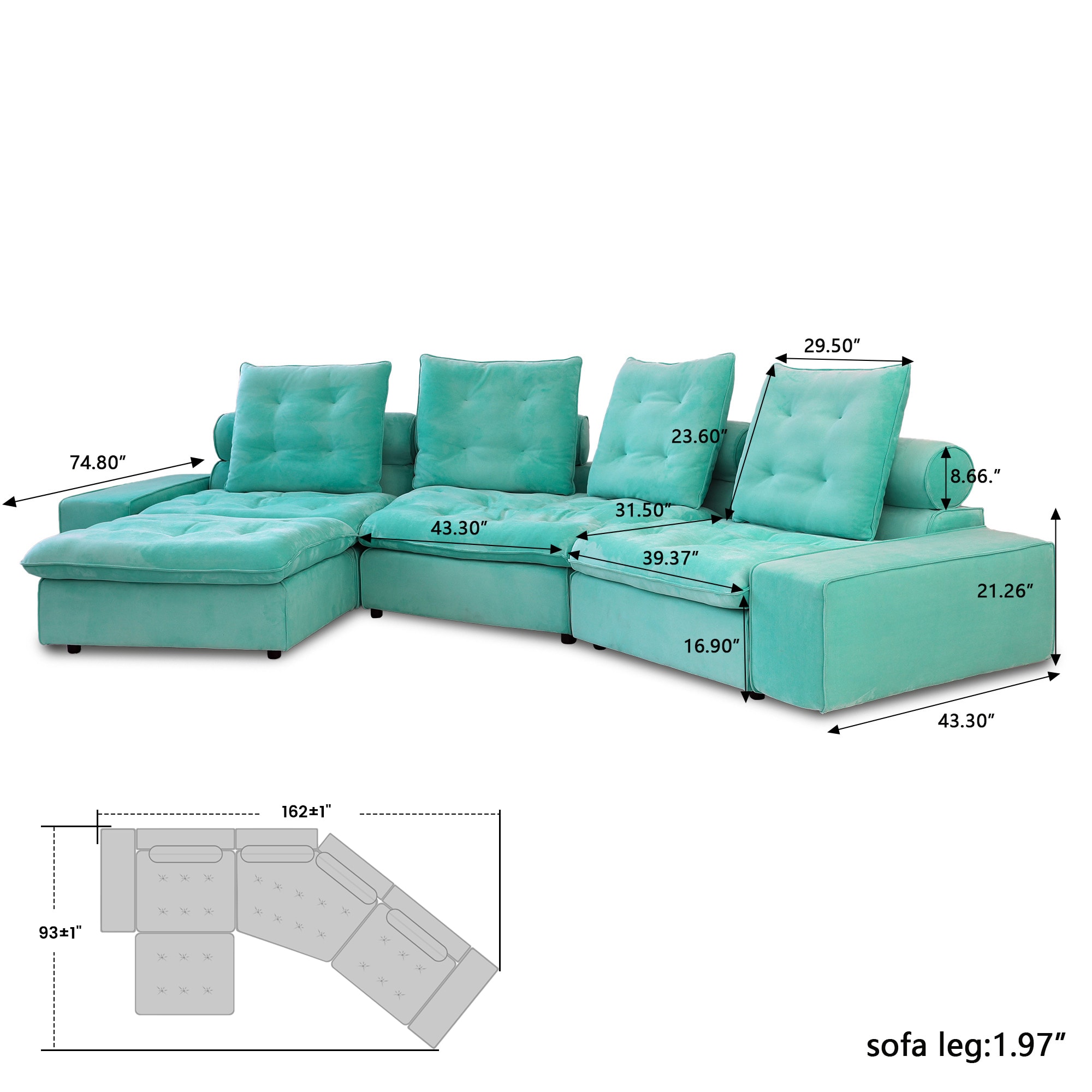 BuotiqHom DH-CF3+1-136TB Sofas-Loveseats - View #9