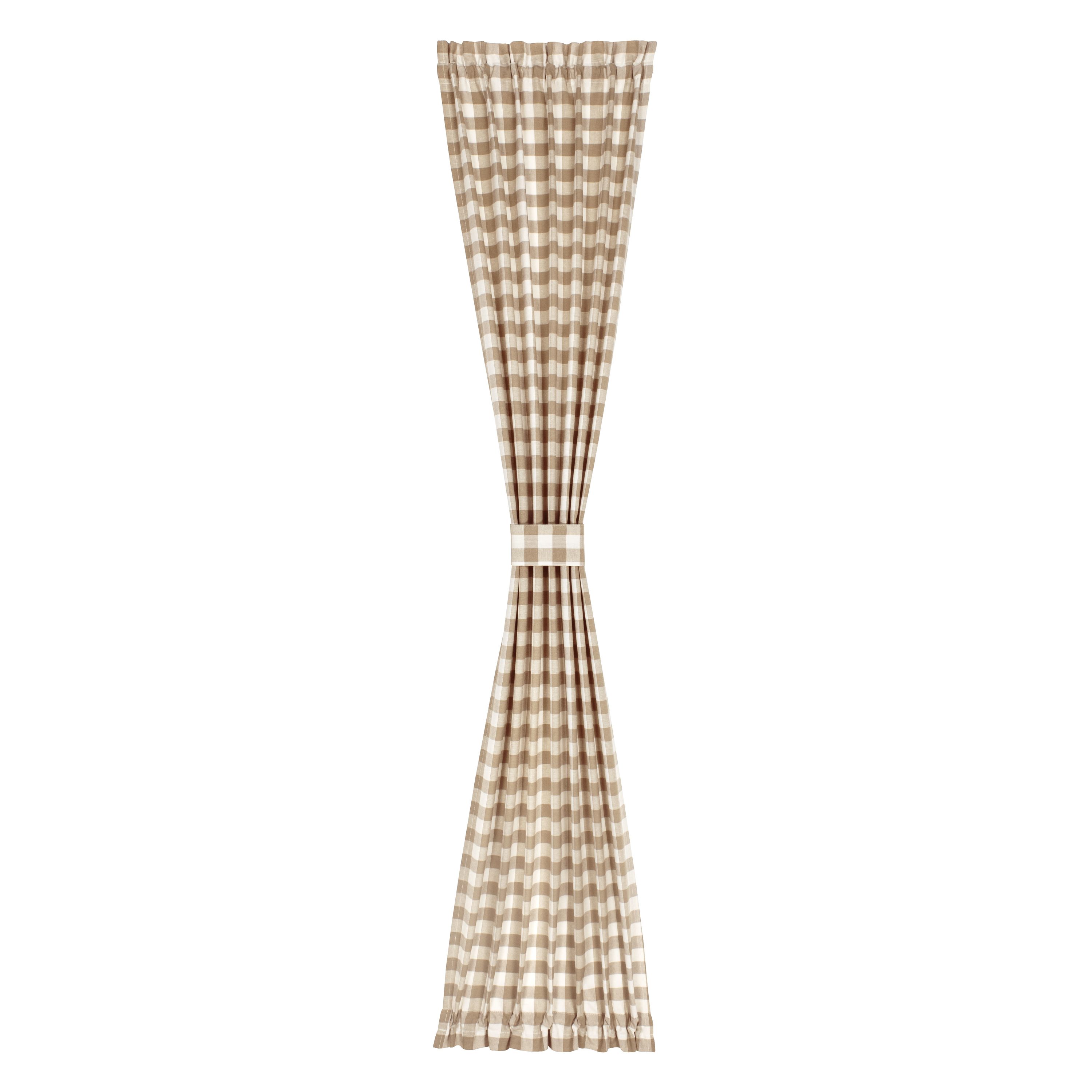 Achim BC25X72TP6 72-Inches Taupe Plaid Light filtering Rod pocket Curtain panel pair