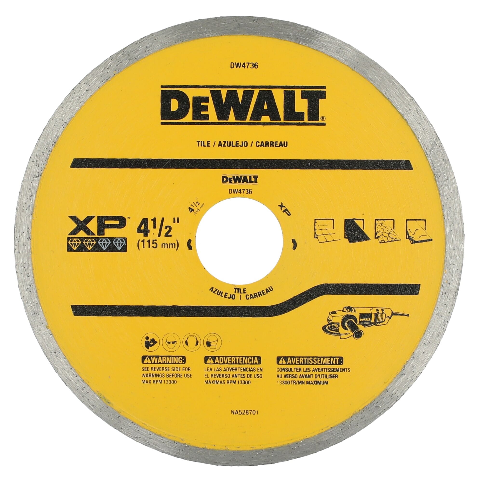 DEWALT DW4736 XP 4.5-in Diamond Cut-off wheel
