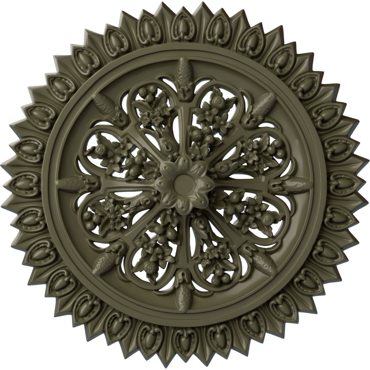 Ekena Millwork CM24LAPTF Lariah 24.75-in W x 24.75-in L Painted Turtle Polyurethane Whole Ceiling Medallion
