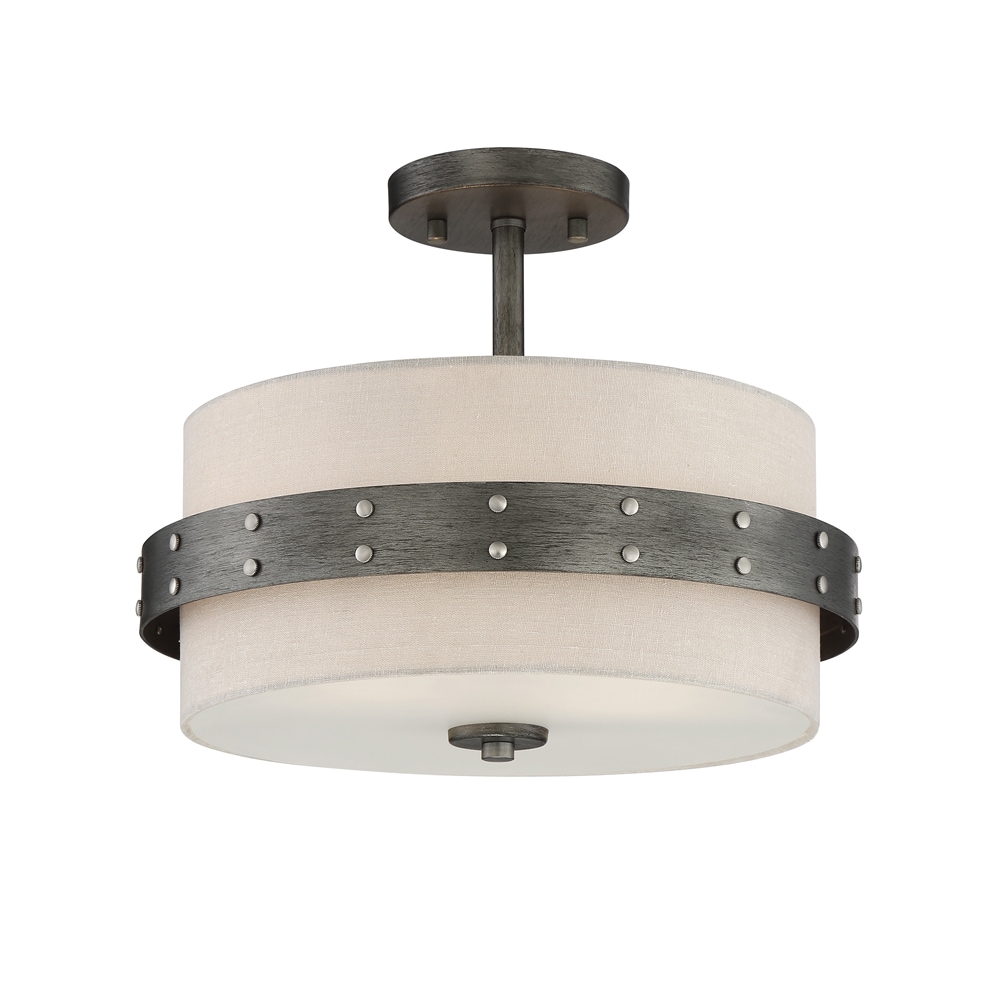 Designers Fountain 92411-WI Garrett 1-Light Weathered Iron Semi-Flush mount light