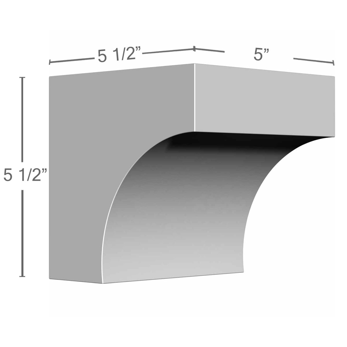 Ekena Millwork BKT05X05X05ST Exterior-Brackets-Braces - View #2