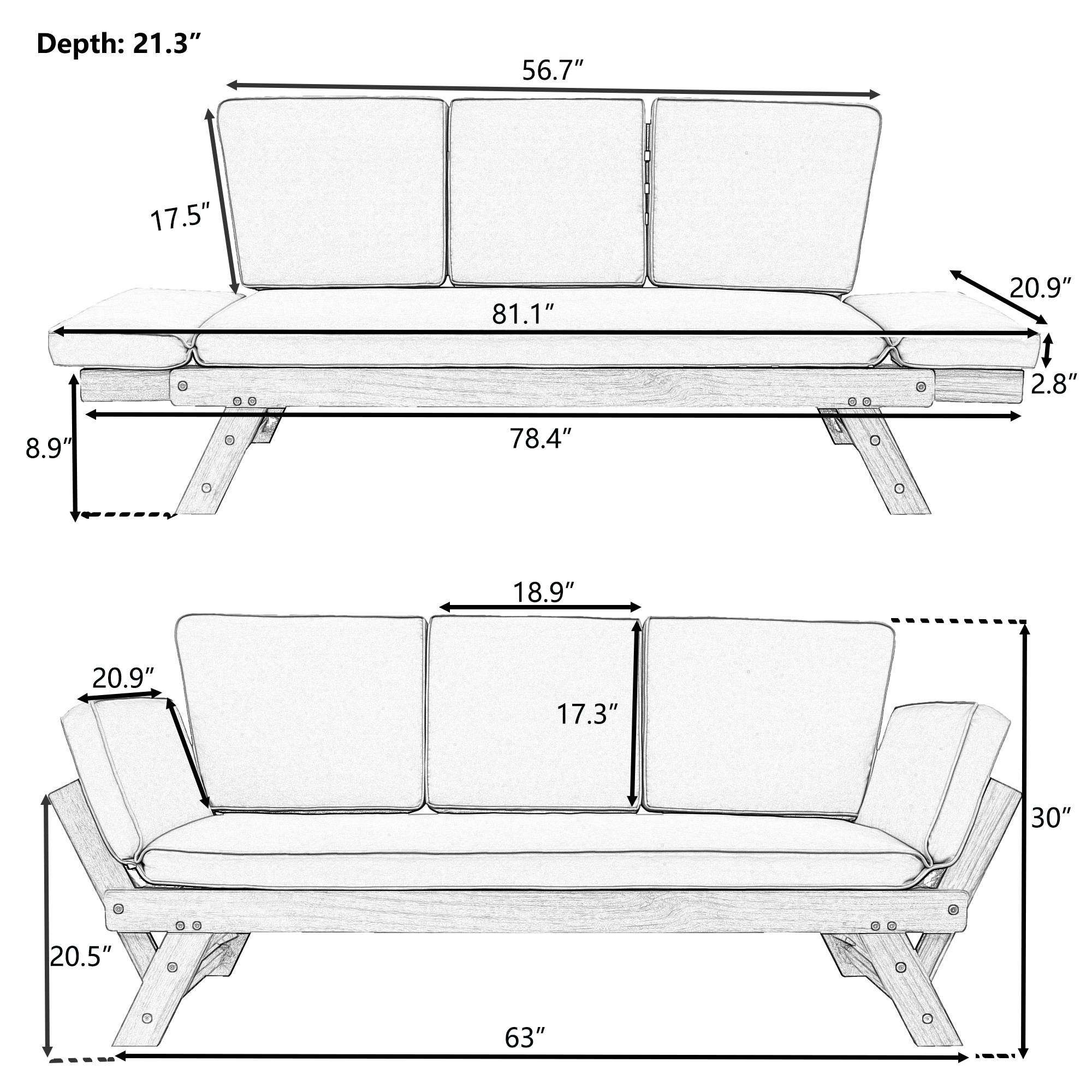 CASAINC CEW-ZHRS3107-GREY Patio-Conversation-Sets - View #8