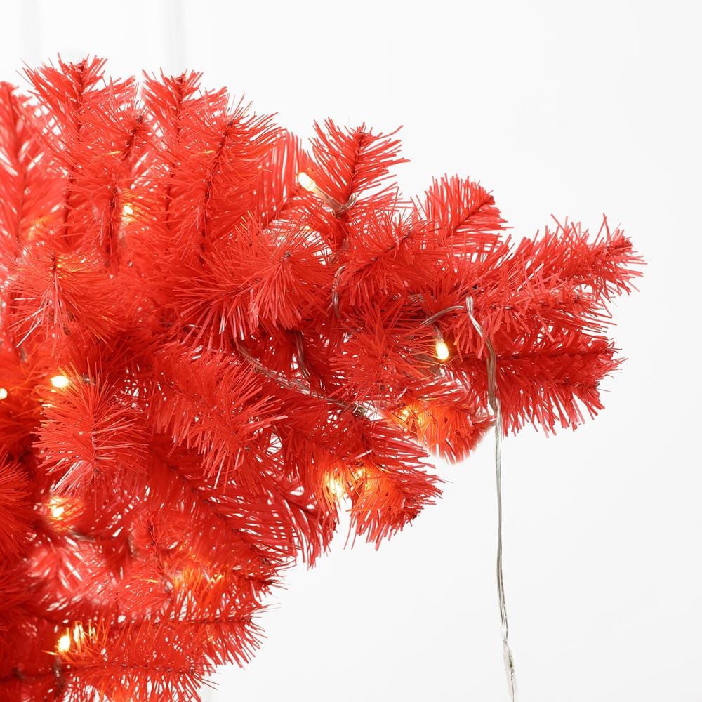 5-Foot Red, White, and Green Santa Hat Christmas Tree with LED Lights