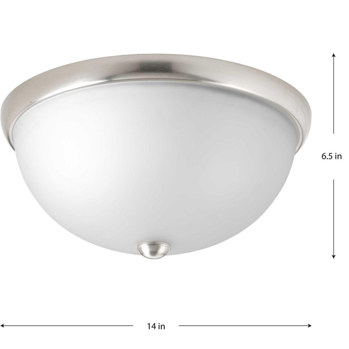 Brushed Nickel 2-Light Flush Mount with Etched Glass Shade