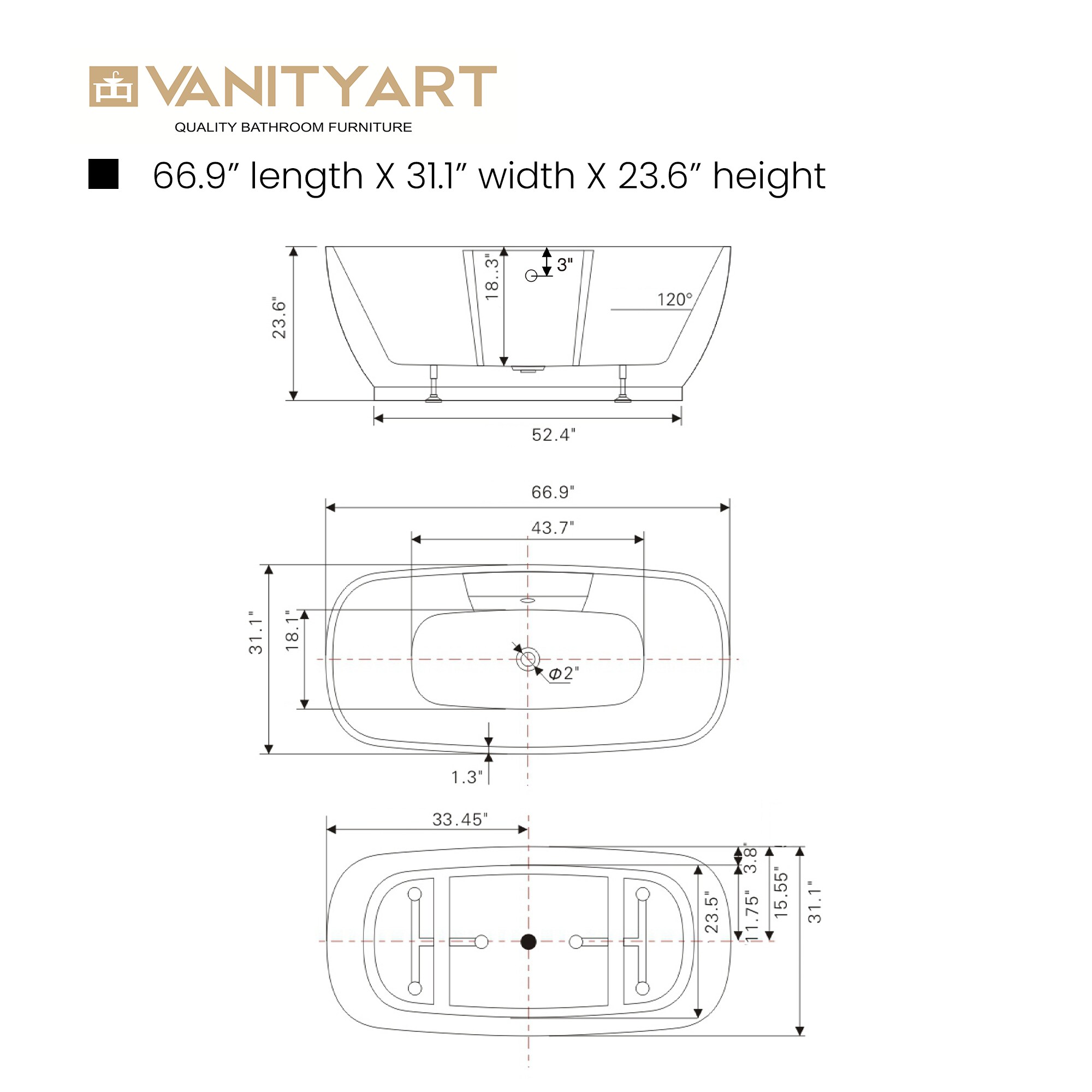 Vanity Art VA6835-L bathtubs - View #11