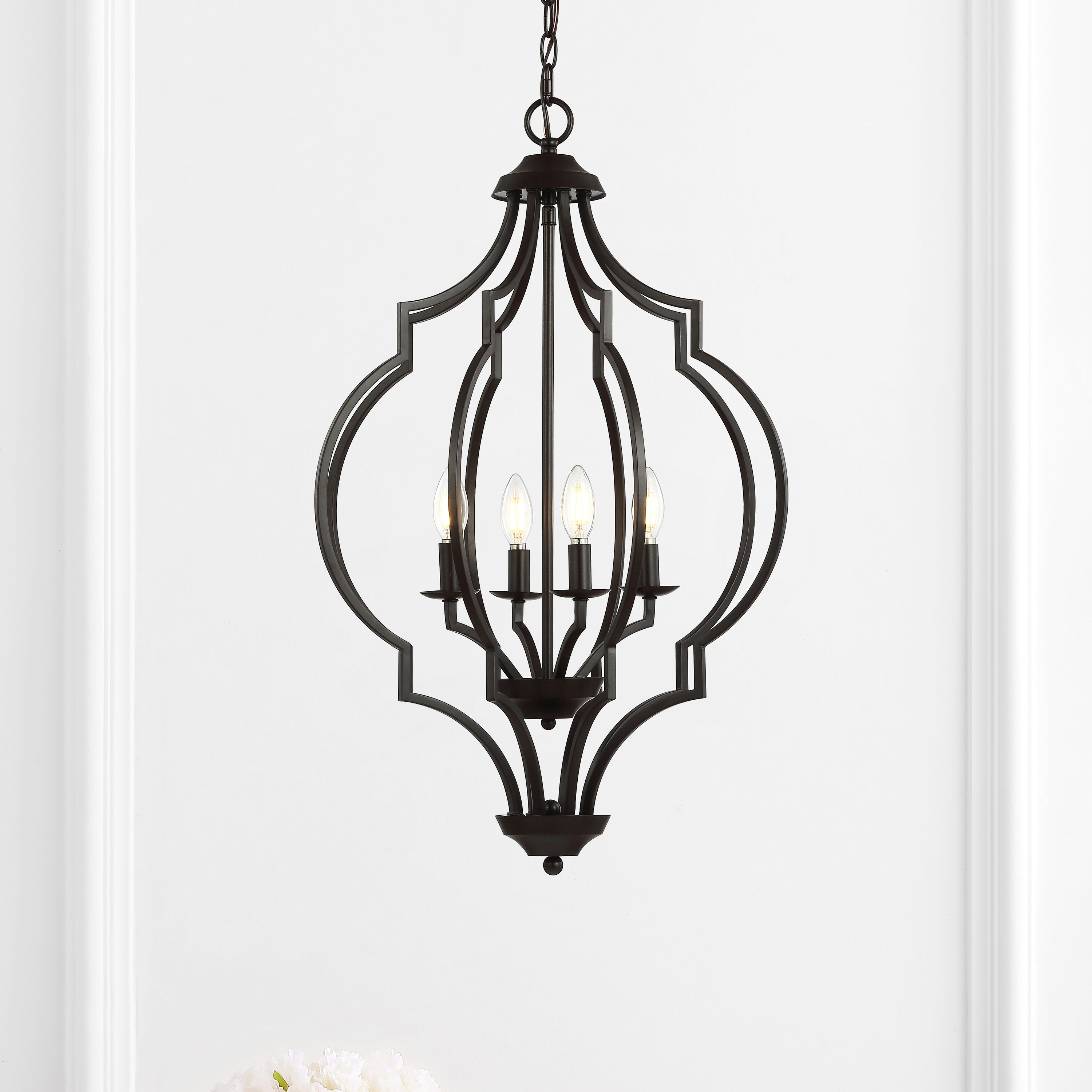 Selema 19" Oil-Rubbed Bronze Geometric LED Pendant with Adjustable Chain