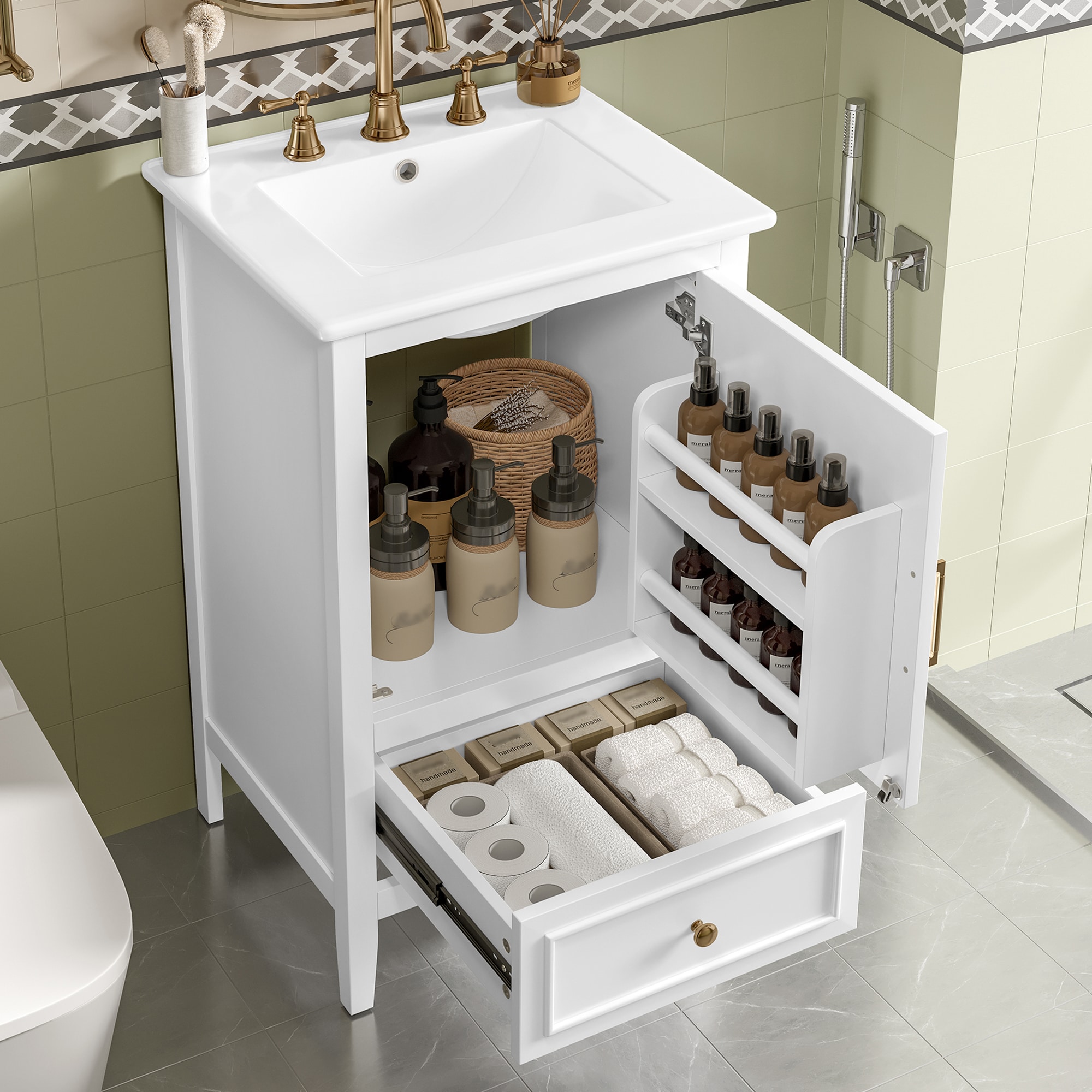 Hrinhom BA30-WHITE Bath-Vanity-Combo - View #2