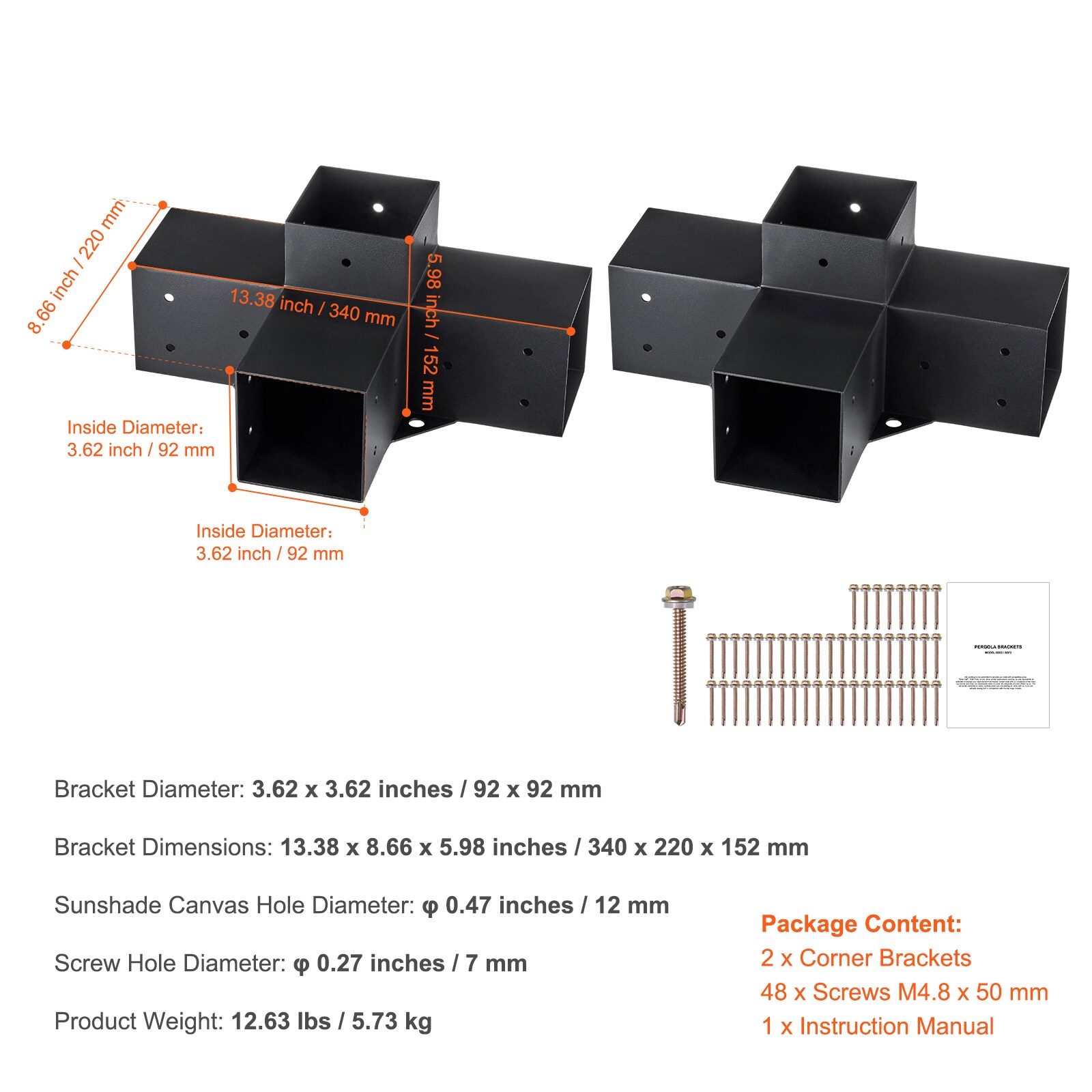 VEVOR SCLPJJST2PCS04727V0 Pergola-Parts-Accessories - View #7
