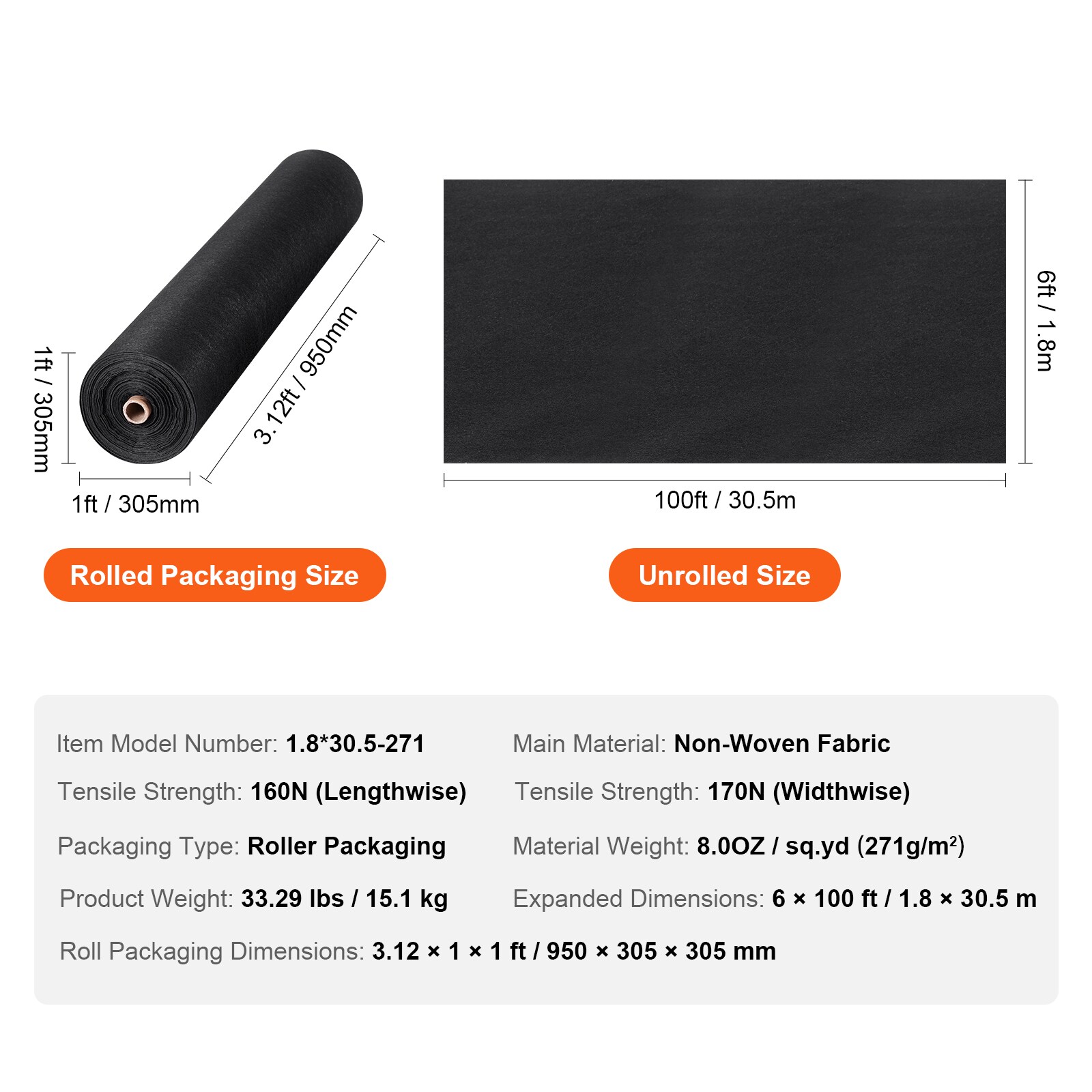 VEVOR SCWFB6100FT801712V0 Landscape-Fabric - View #7