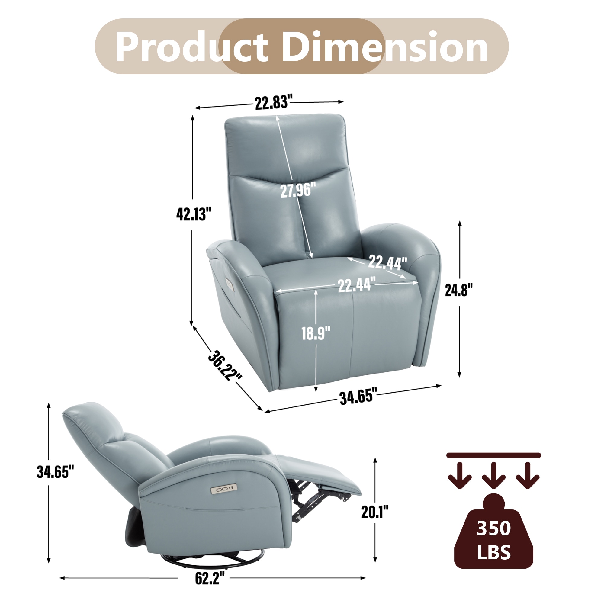 Boyel Living BL-CM807BL recliners - View #3