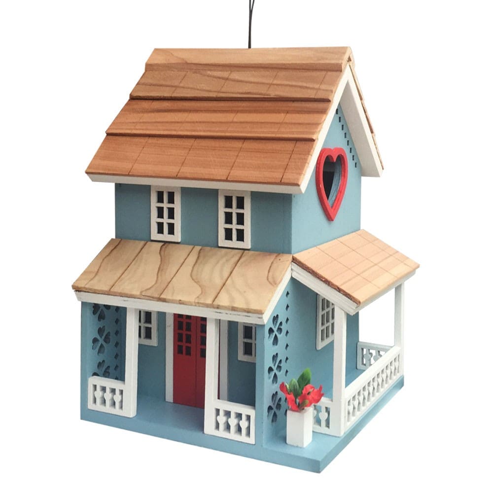 Home Bazaar HB-7604S 8-Inches H Blue Wood Finches Aviary Bird House