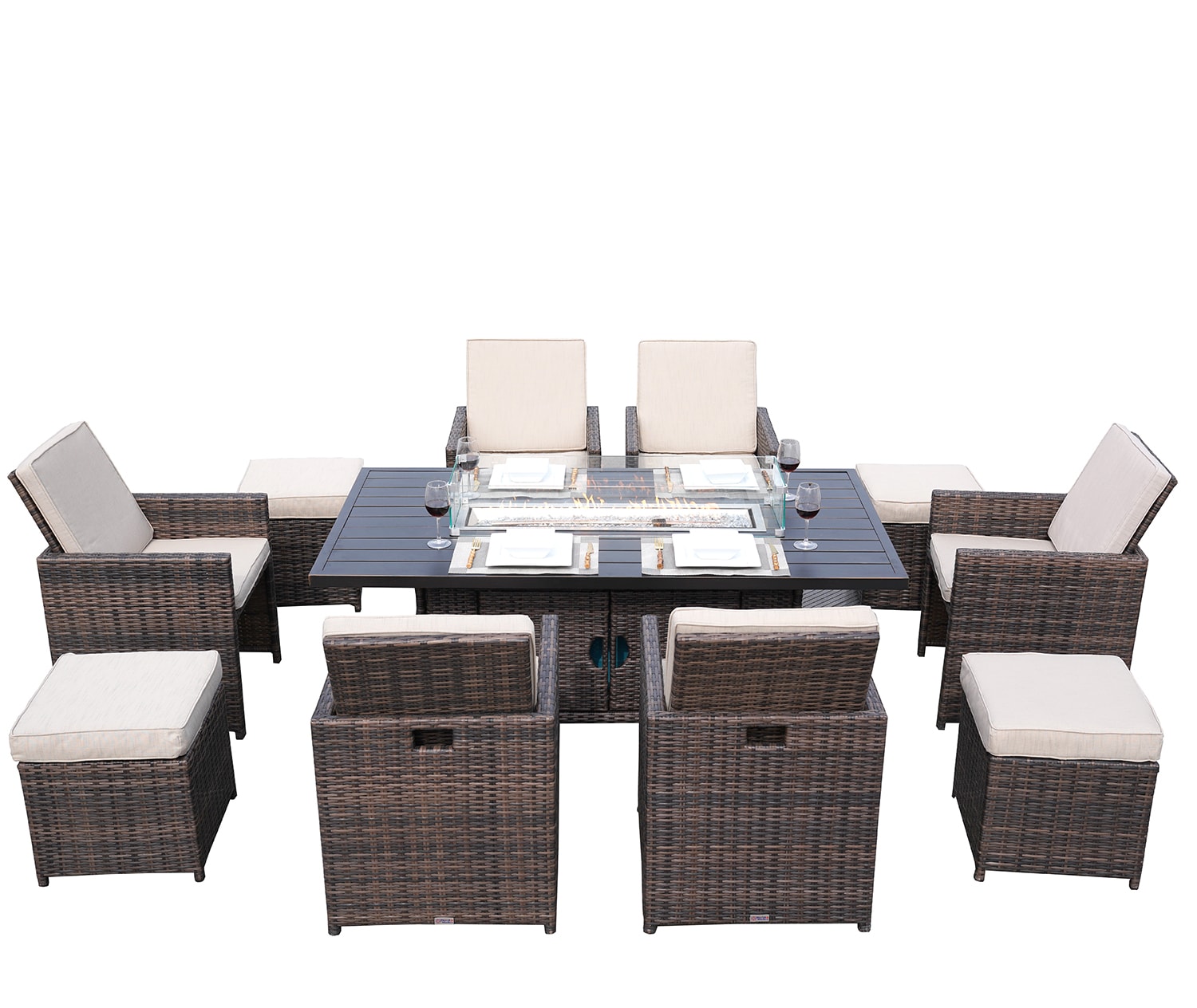 Direct Wicker DWG-1634RA-BR Patio-Dining-Sets - View #2