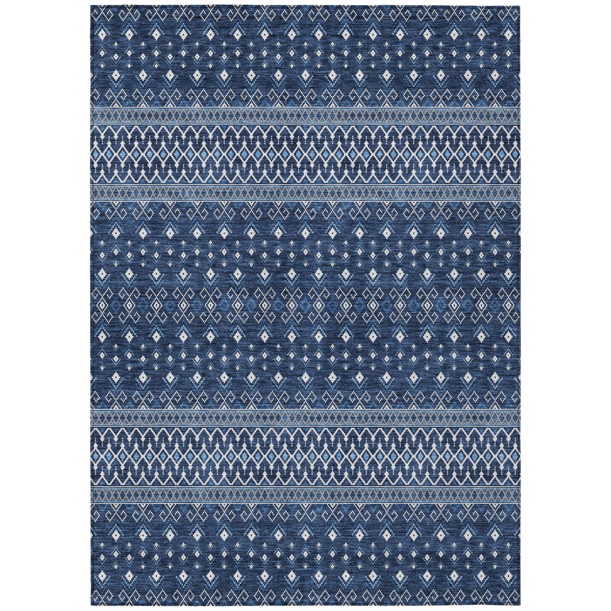 Addison Rugs ACN708NA3X5 Chantille ACN708NA 3 x 5 (ft) Polyester Navy Rectangular Indoor/Outdoor Geometric Machine washable Area rug