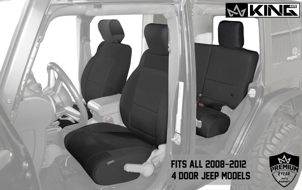 King 4WD Neoprene Seat Covers, Black/Black- JK 4 Door 2008- 2012 in the Car  Seat Covers department at 