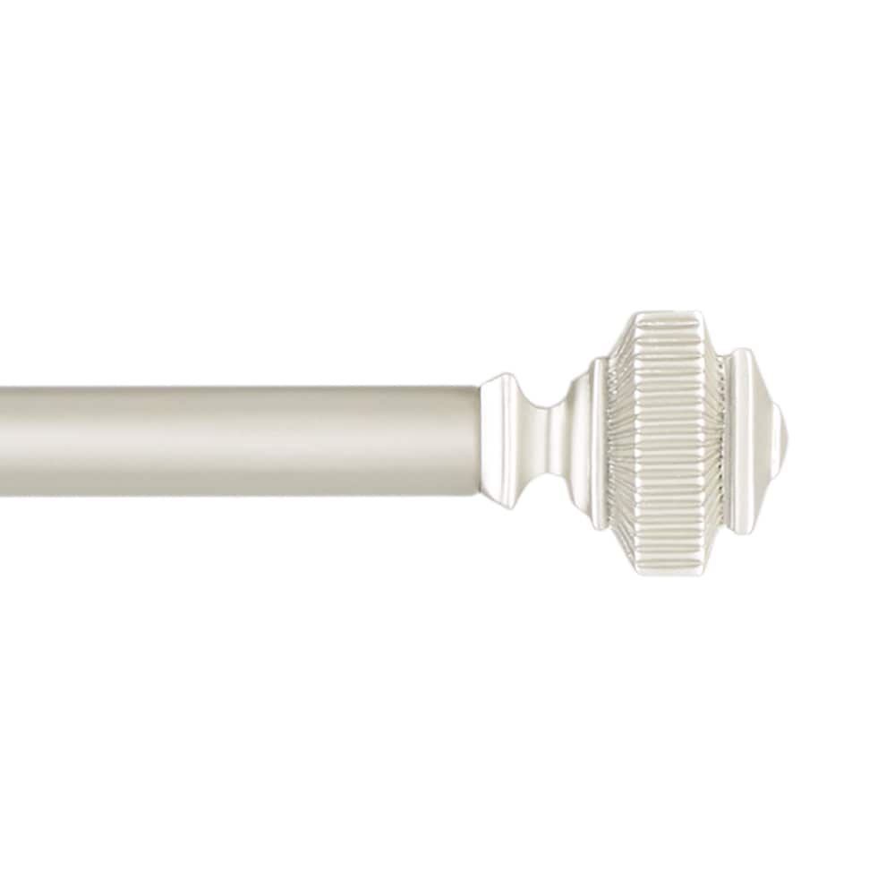 Exclusive Home RD014891DSEHB1 A556 66-in to 120-in Matte Nickel Iron Single curtain rod with Finials