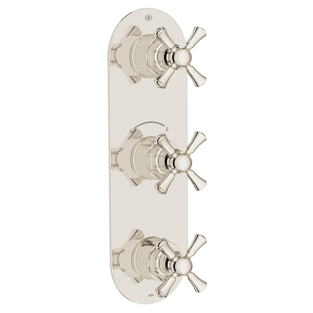DXV  D35155538 Oak Hill Thermostatic Valve Trim Only with Triple Cross Handle  Less Rough In