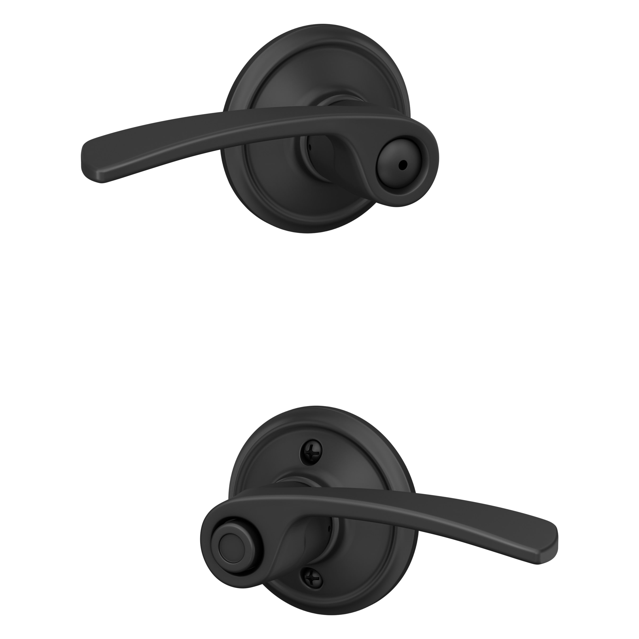 Schlage F40 MER 622 Merano Matte Black Interior Bed/Bath Privacy Door Handle