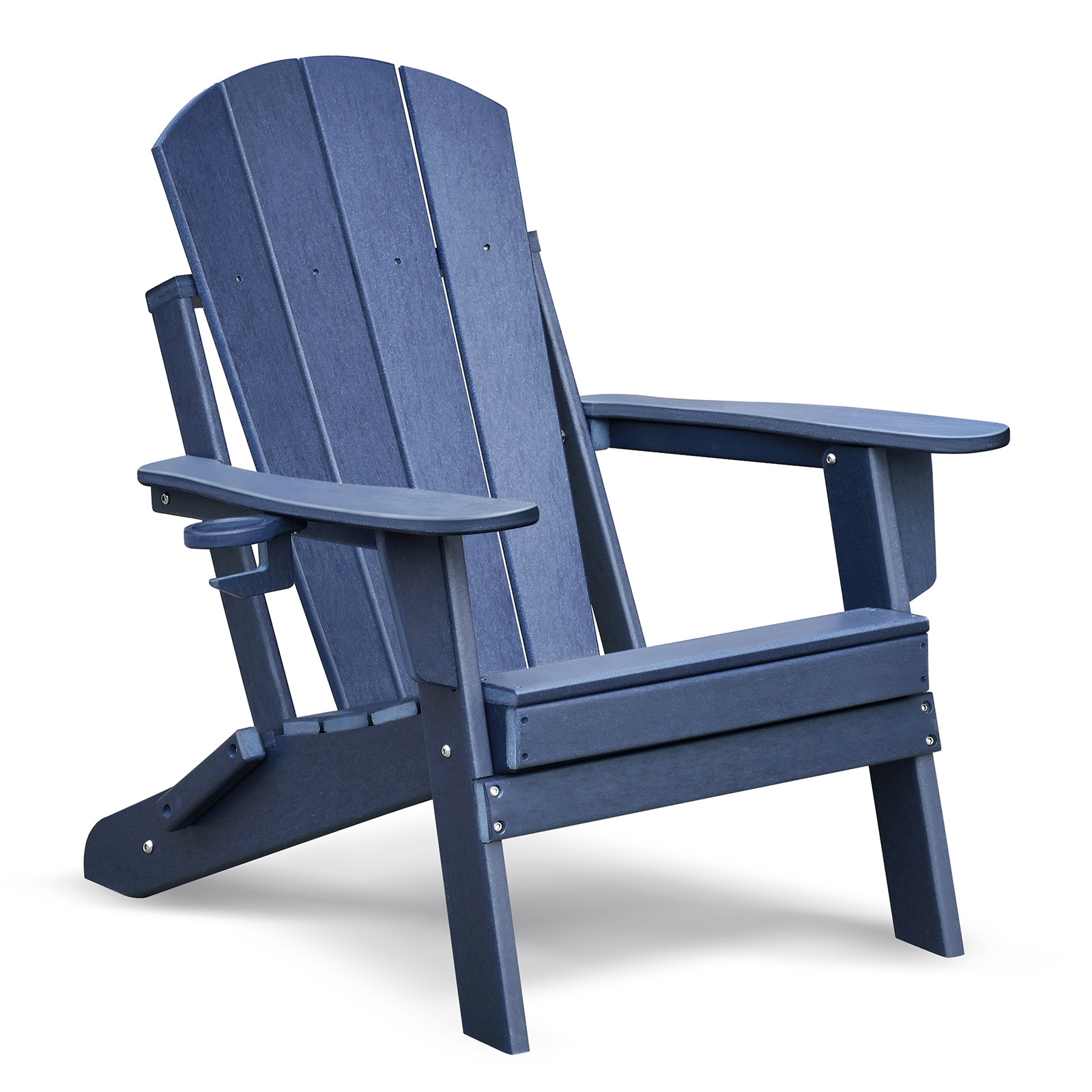 ZAKLOOP WU093121226 Adirondack Chair Stackable Blue Wood Frame Stationary Adirondack Chair with Solid Seat