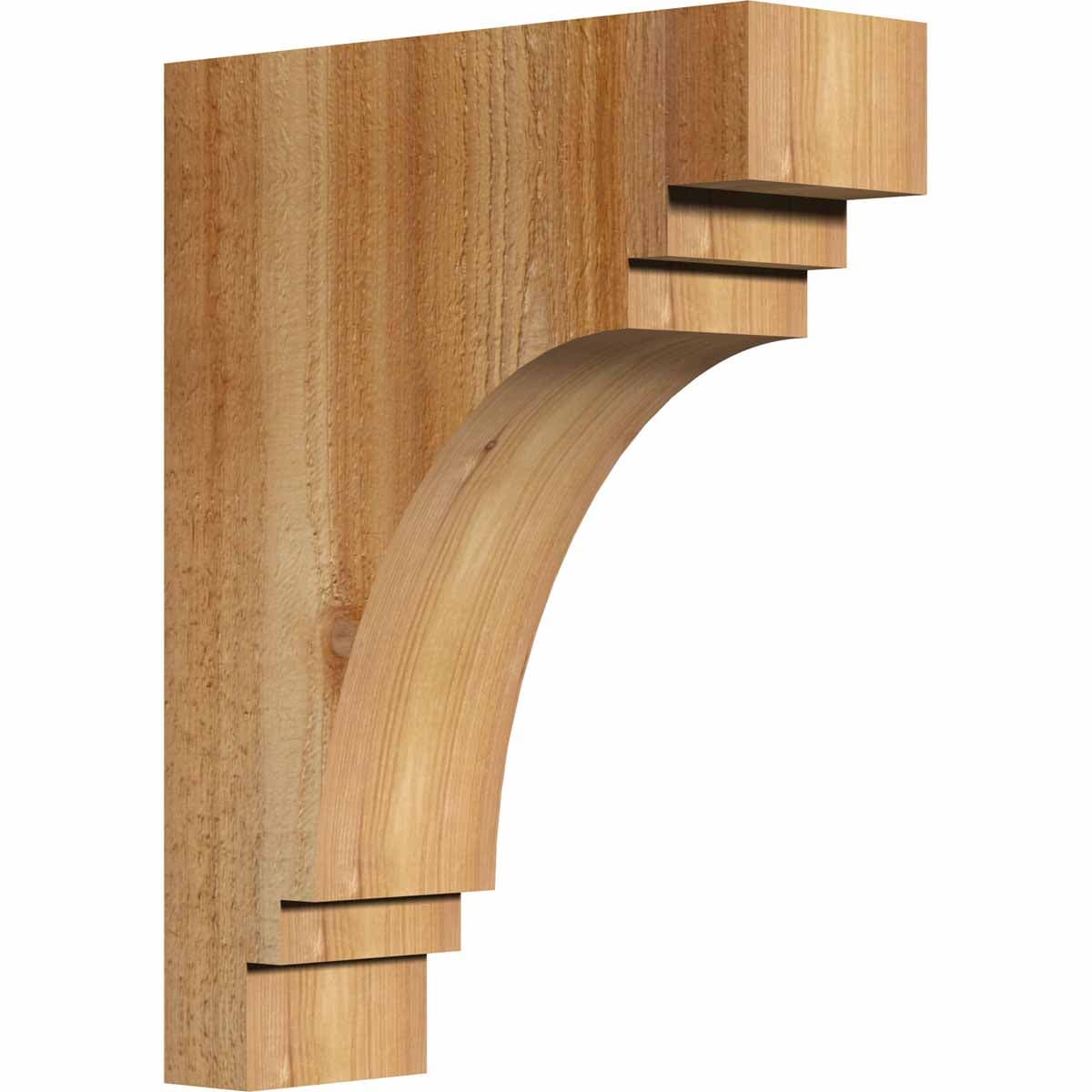 Ekena Millwork COR04X12X16PEC00RWR 4-in x 12-in x 16-in Pescadero Unfinished Western red cedar Wood Paintable/Stainable Corbel