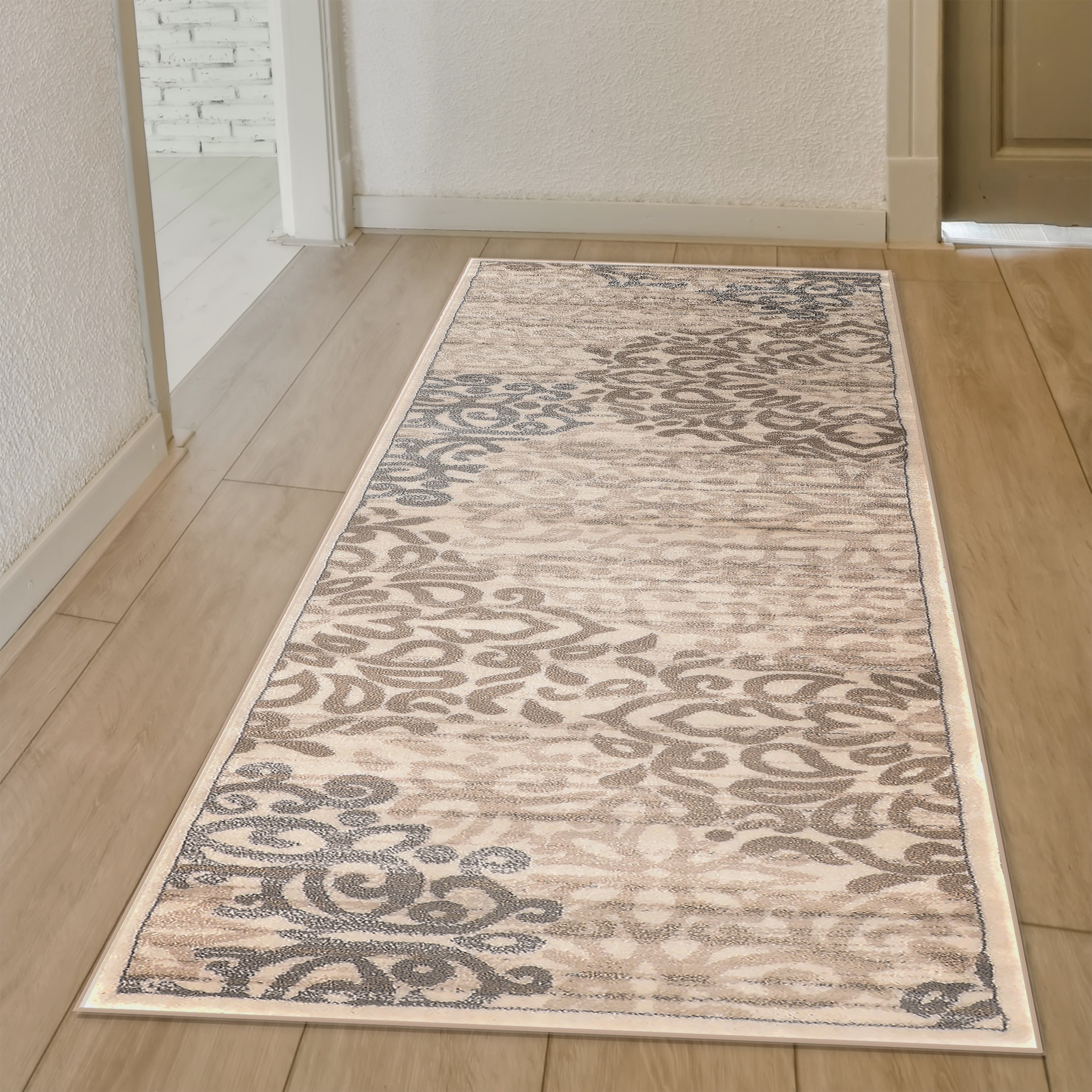 Radici USA 3471/0033/BONE Pisa 2 x 8 (ft) Polypropylene Bone Rectangular Indoor Abstract Bohemian/Eclectic Runner rug