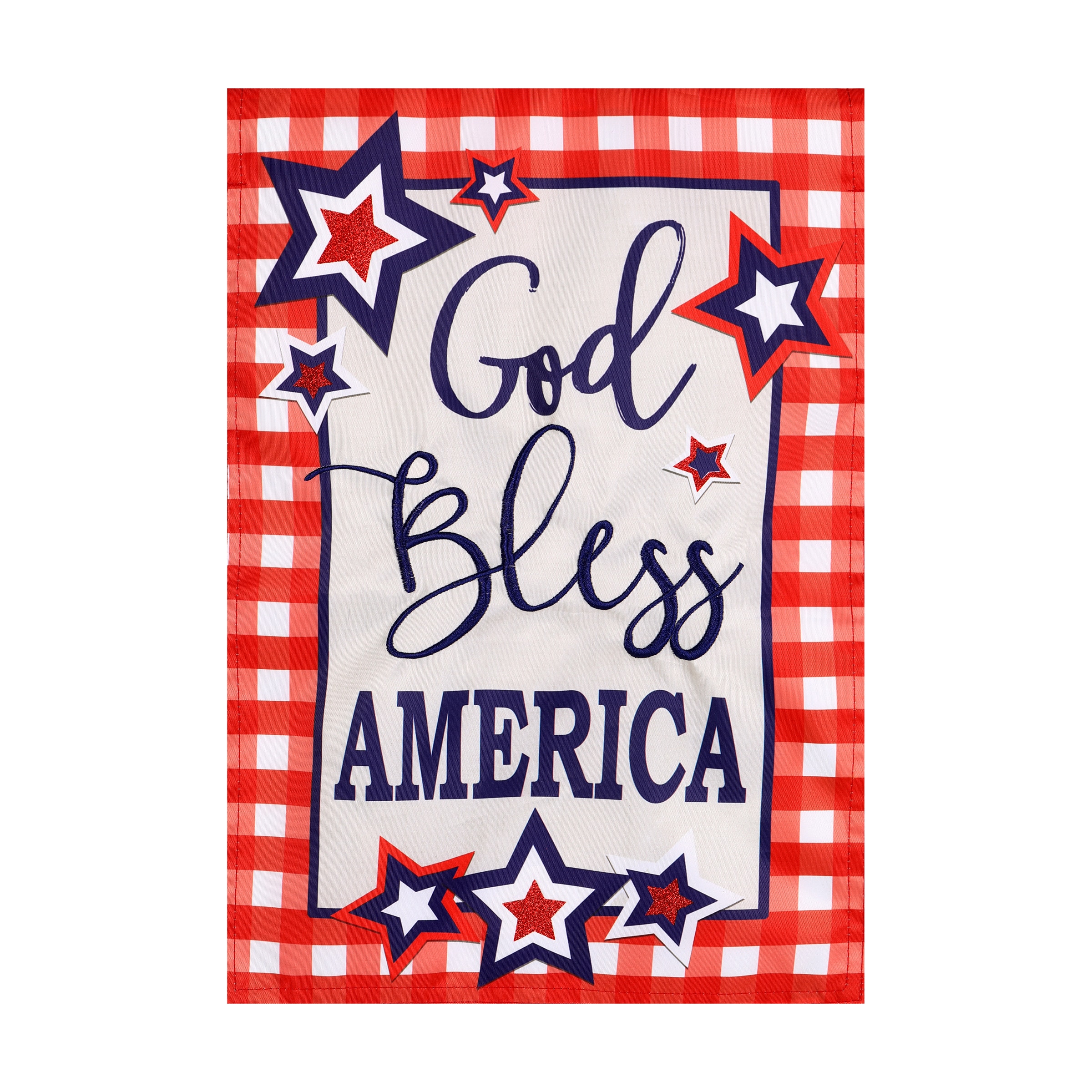 Style Selections ZLW1611646 1-ft W x 1.5-ft H Patriotic Embroidered Garden flag