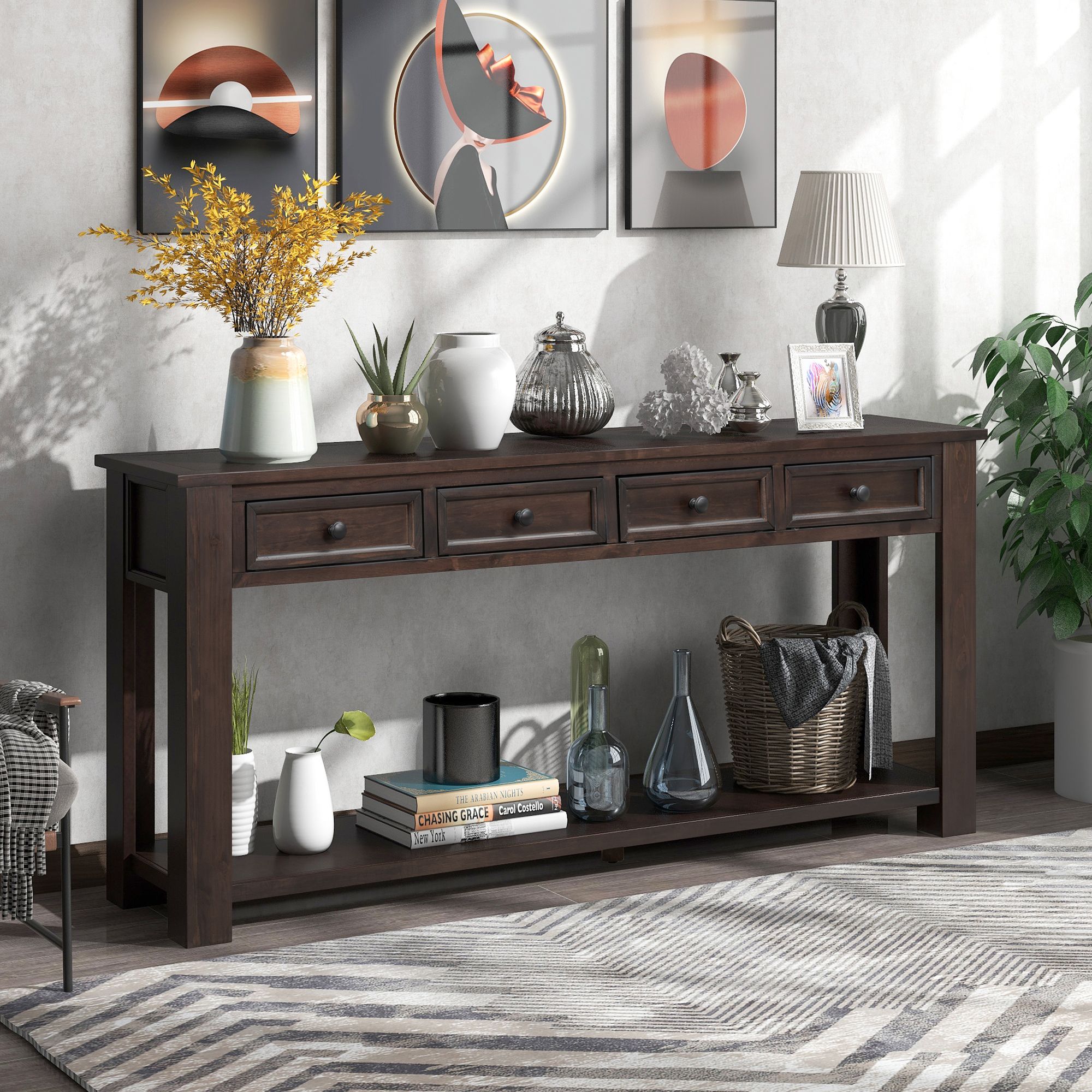 Yiekholo LL-1854AAP Casual Brown Console table