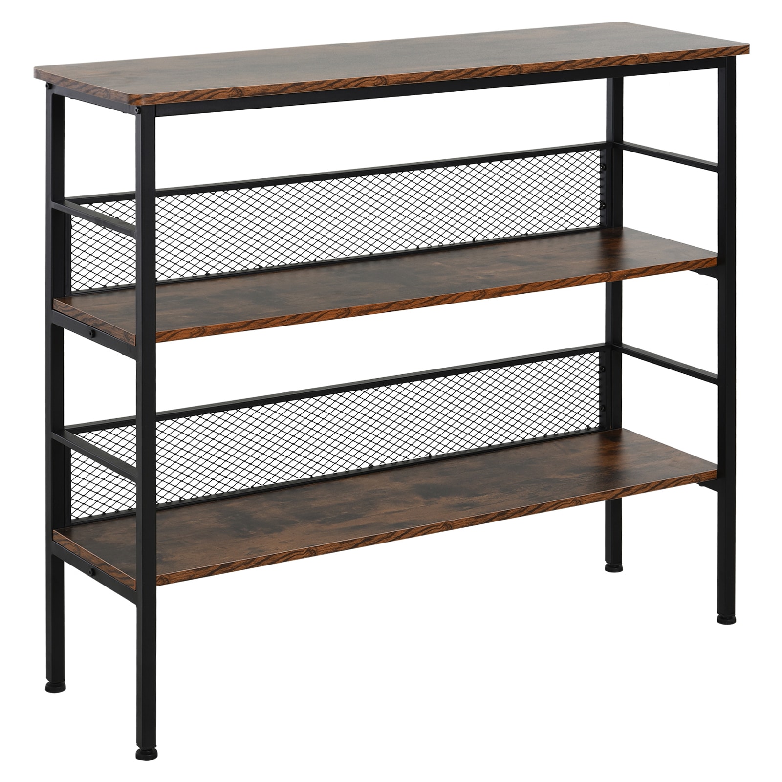CESICIA KIC-31730 Black Steel Base with MDF Wood Top Kitchen Island ( 12.5-Inches x 39.25-Inches x 36.25-Inches )