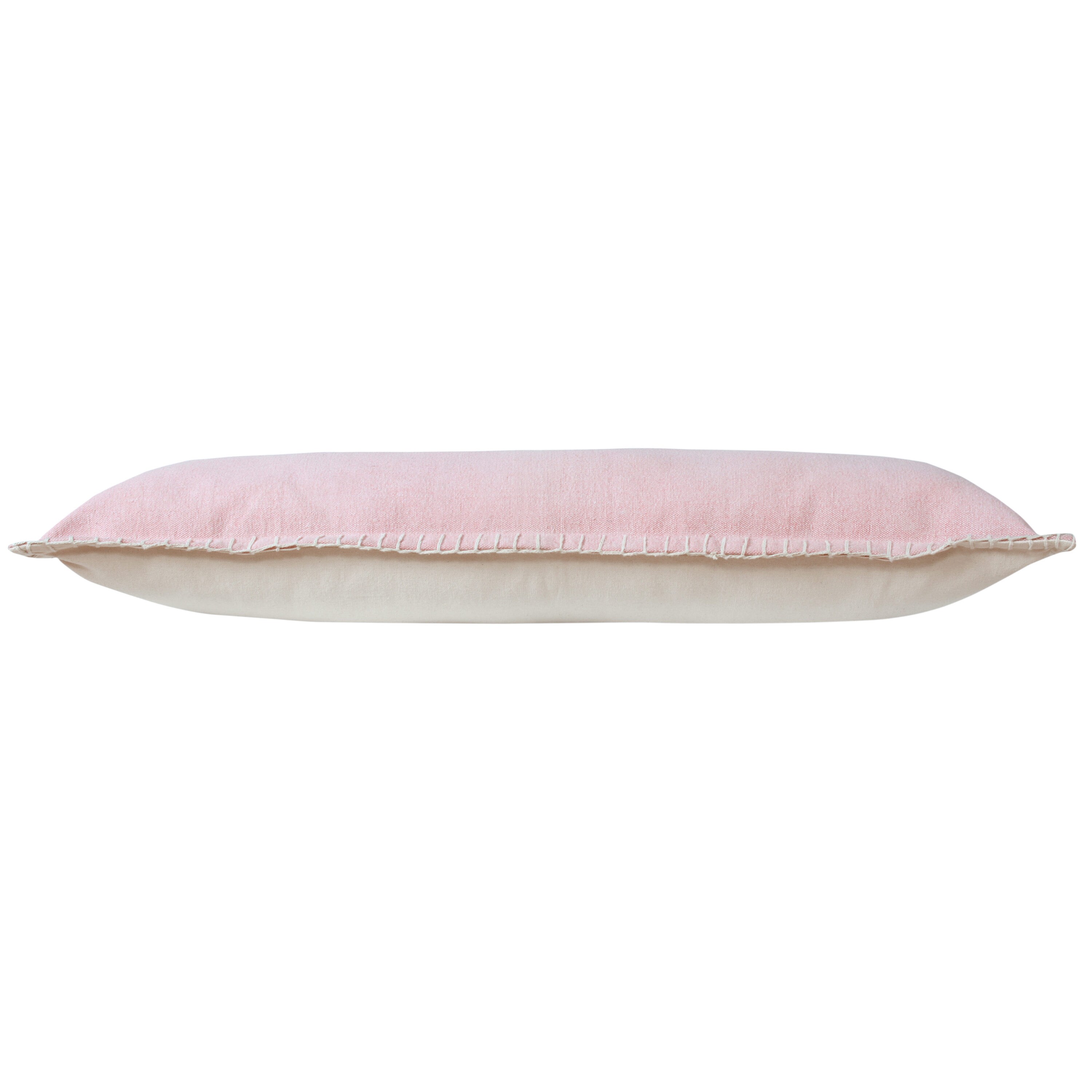 Vital Light Pink Cotton Rectangular Embroidered Throw Pillow
