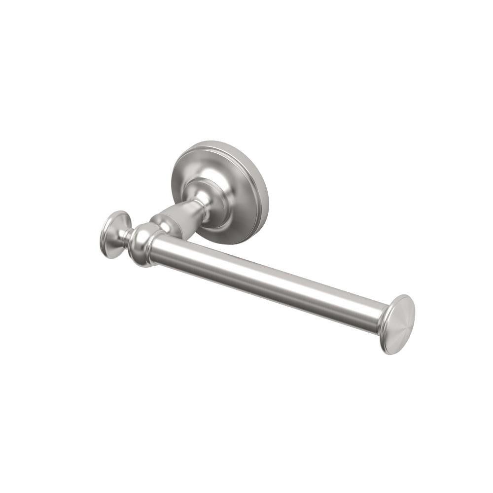 Gatco 4023 Tavern Satin nickel Wall mount Single post Toilet Paper Holder 1 -Rolls with Storage