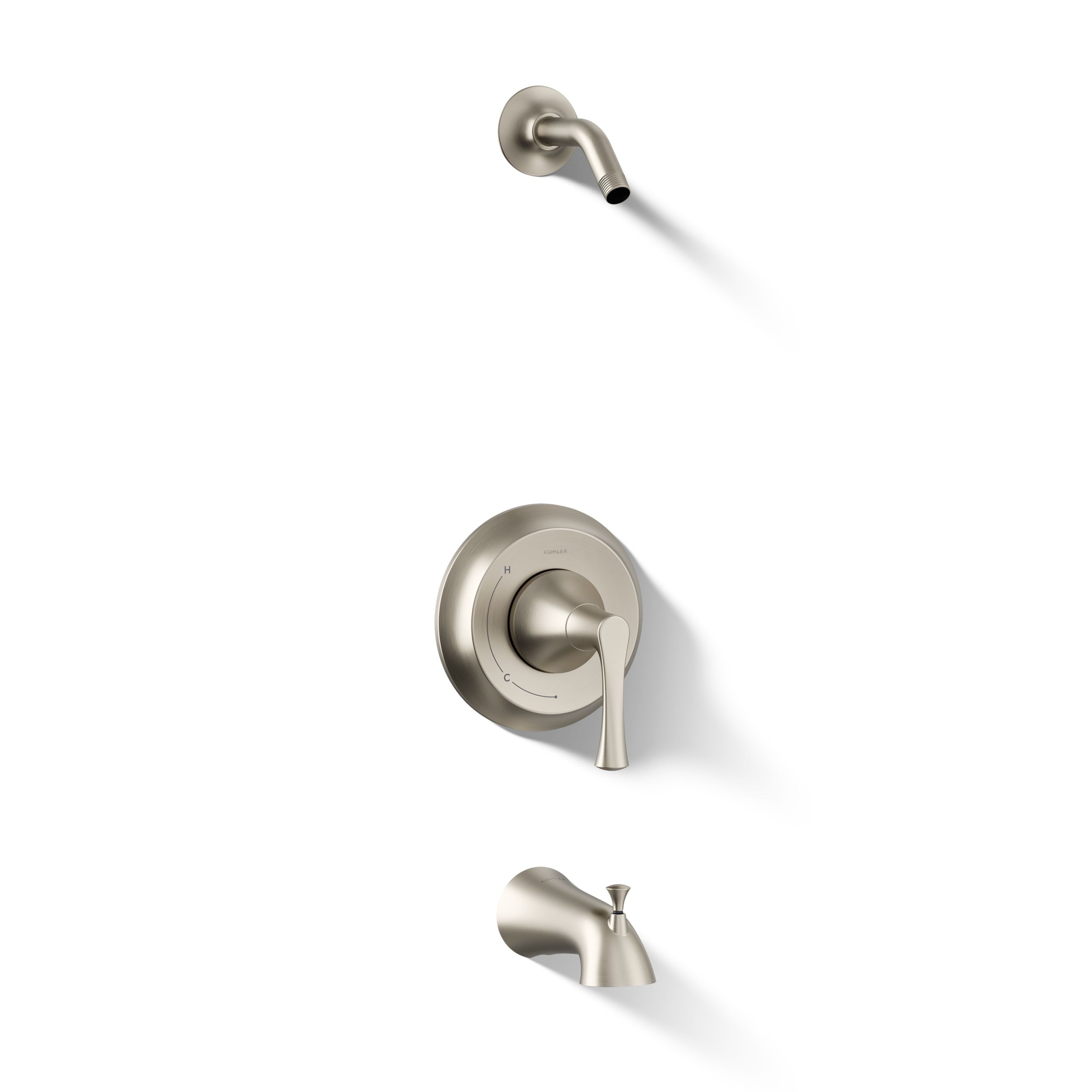 KOHLER - Buckley Vibrant Brushed Nickel 1-handle Sold separately Bathtub and shower Faucet No (no...