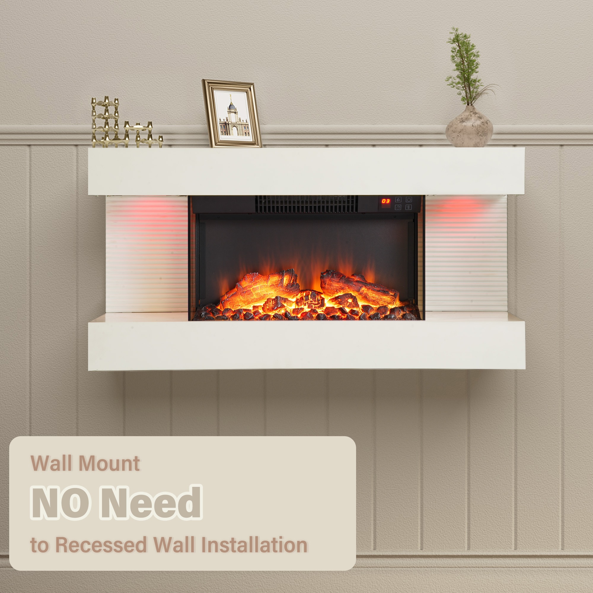 Clihome CL-WMTVS015-WHI-F018 Electric-Fireplaces - View #10